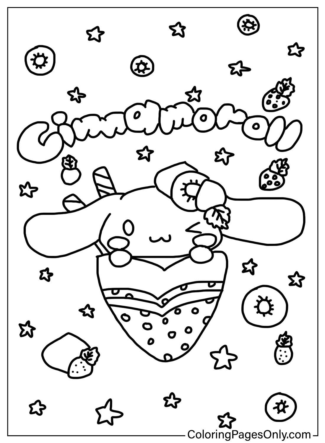 Free Cinnamoroll Coloring Sheets from Cinnamoroll