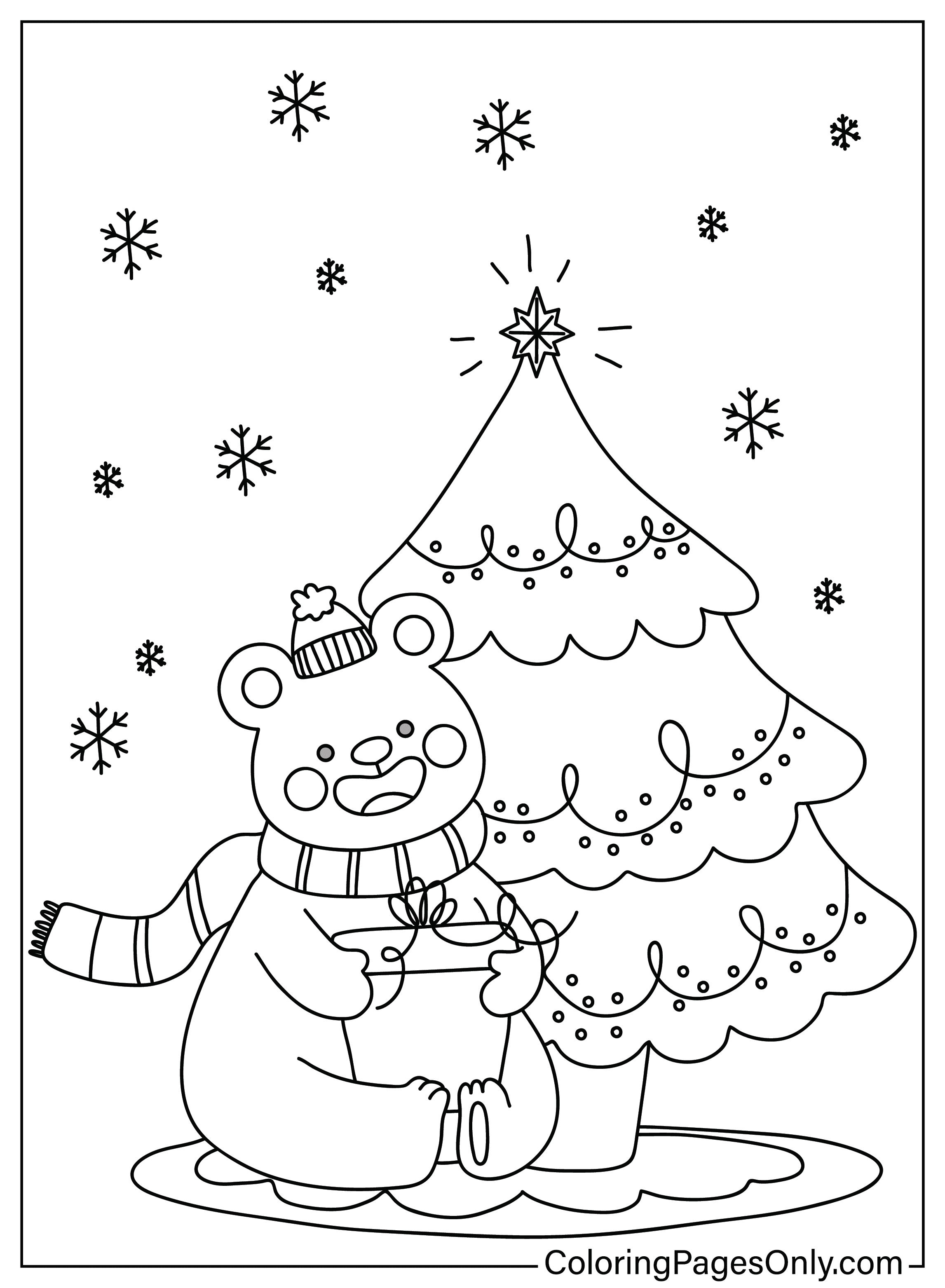 Página para colorear de Navidad linda gratis de Navidad linda