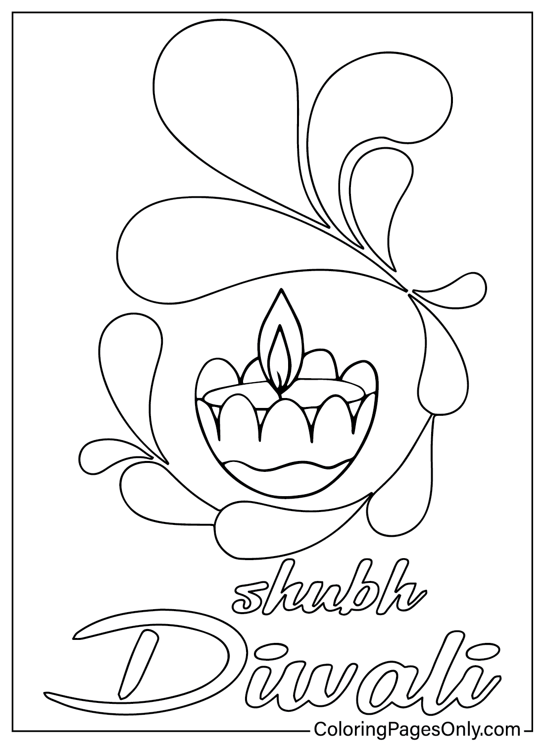Free Diwali Coloring Page from Diwali