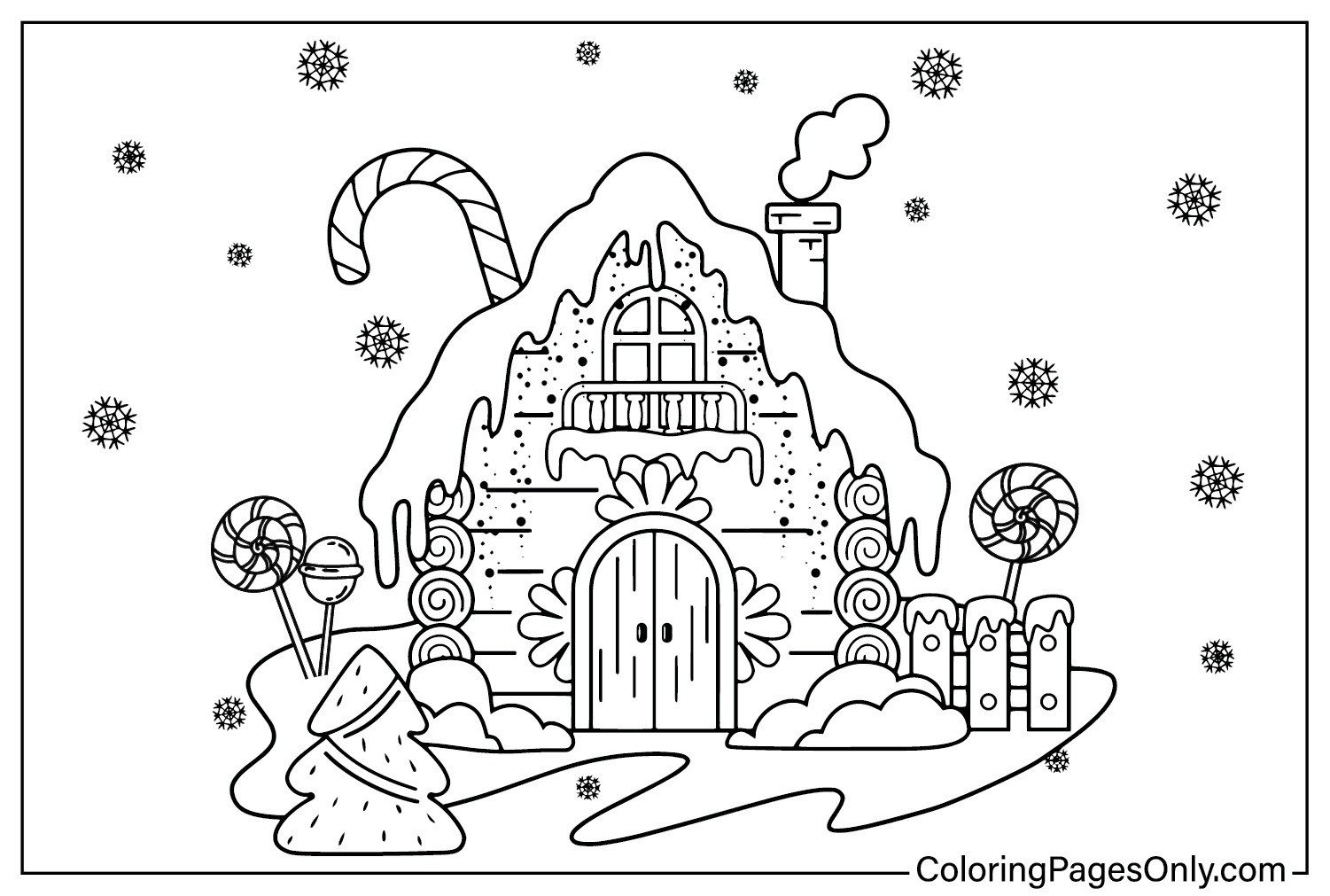 Free Gingerbread House Coloring Page from Gingerbread House