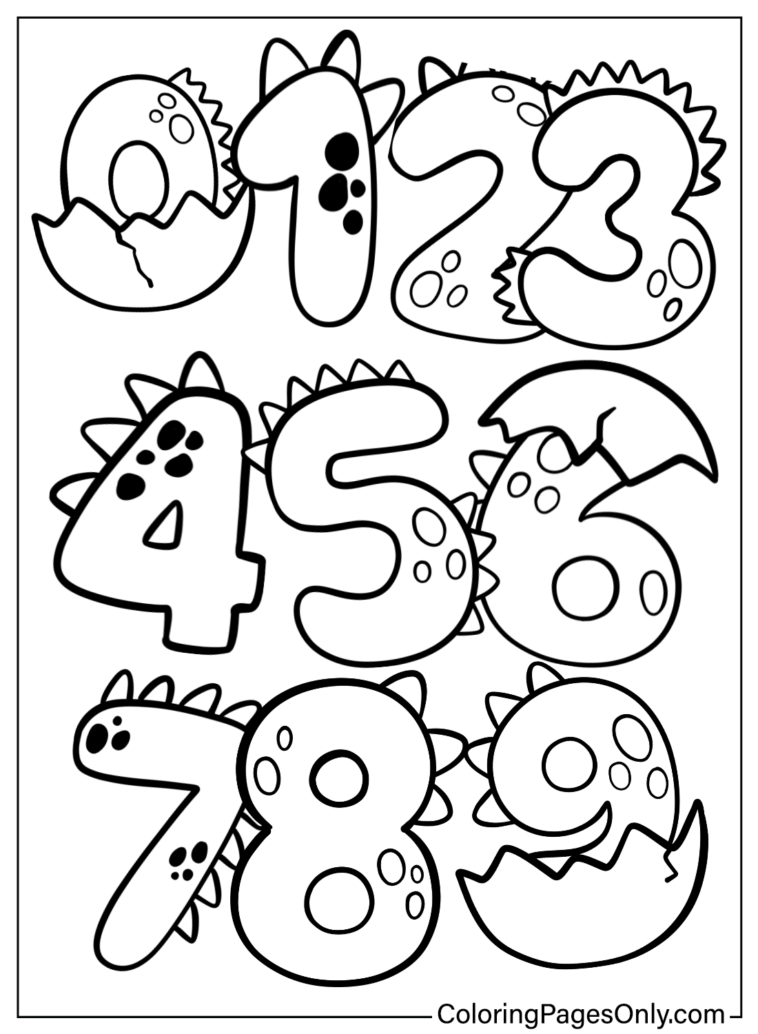 Numbers Coloring Pages Printable Aesthetic