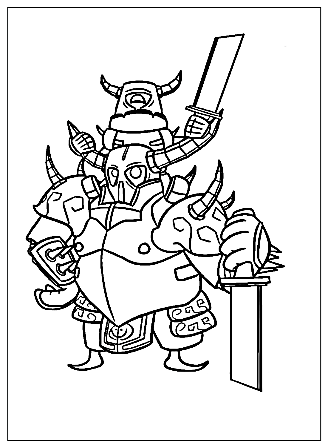 Free Pekka Coloring Pages from Clash of Clans