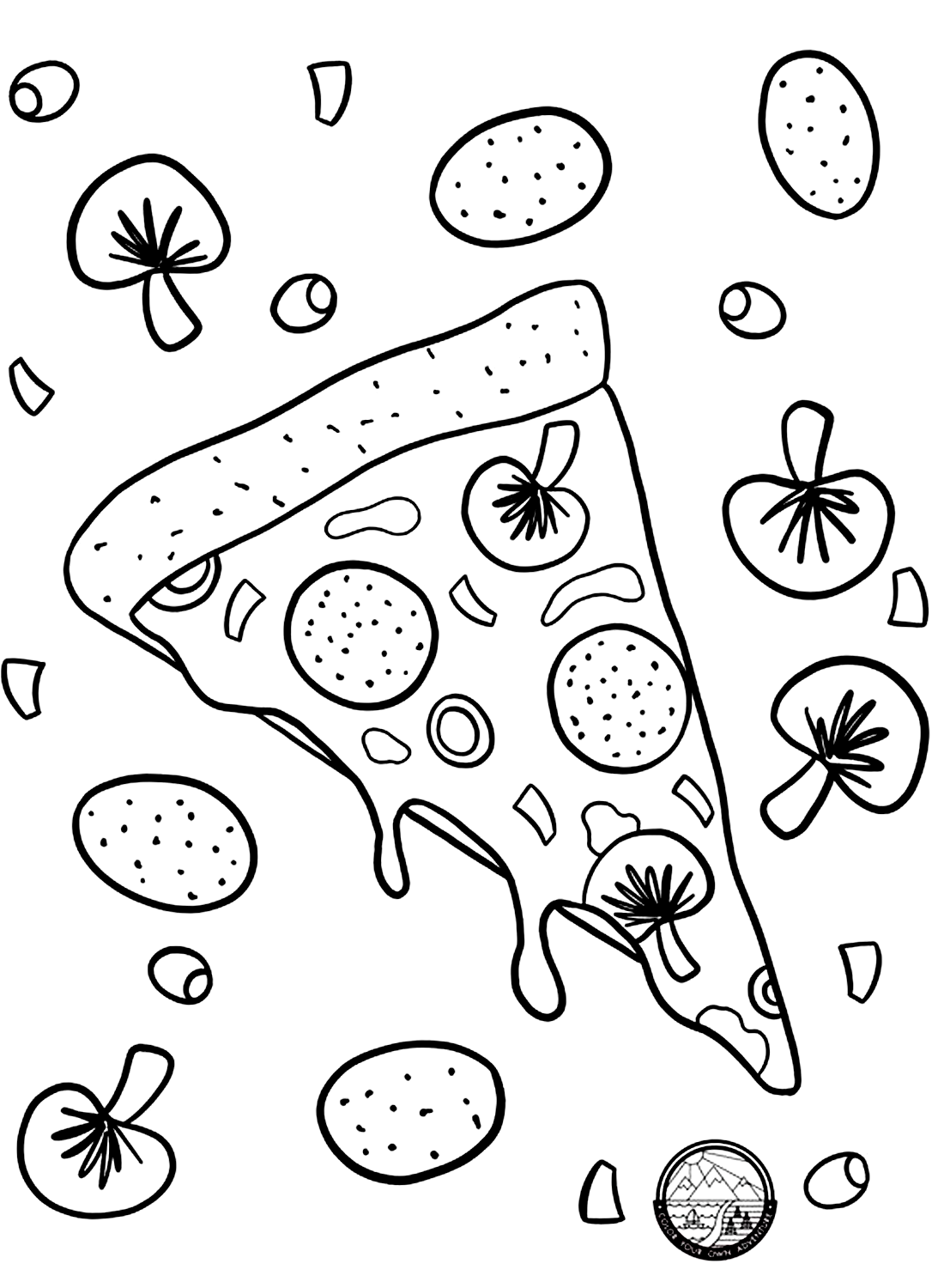Free Pizza Coloring Sheet
