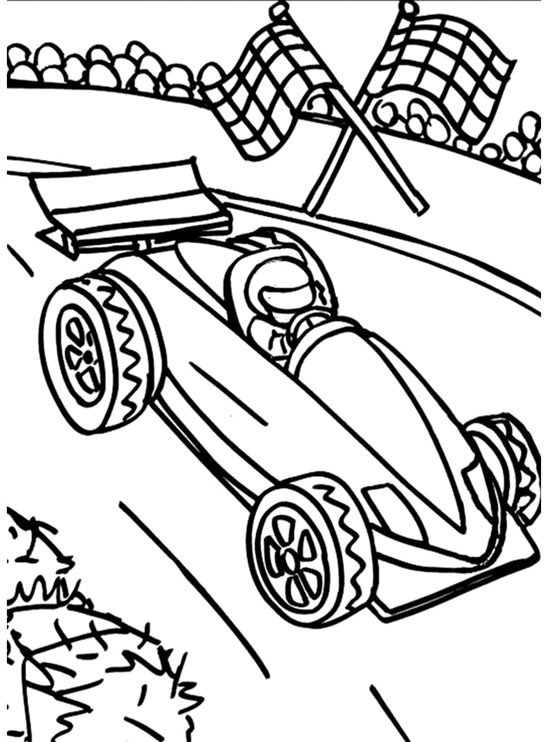 Folhas para colorir de carros de corrida para impressão gratuita da Racing Car