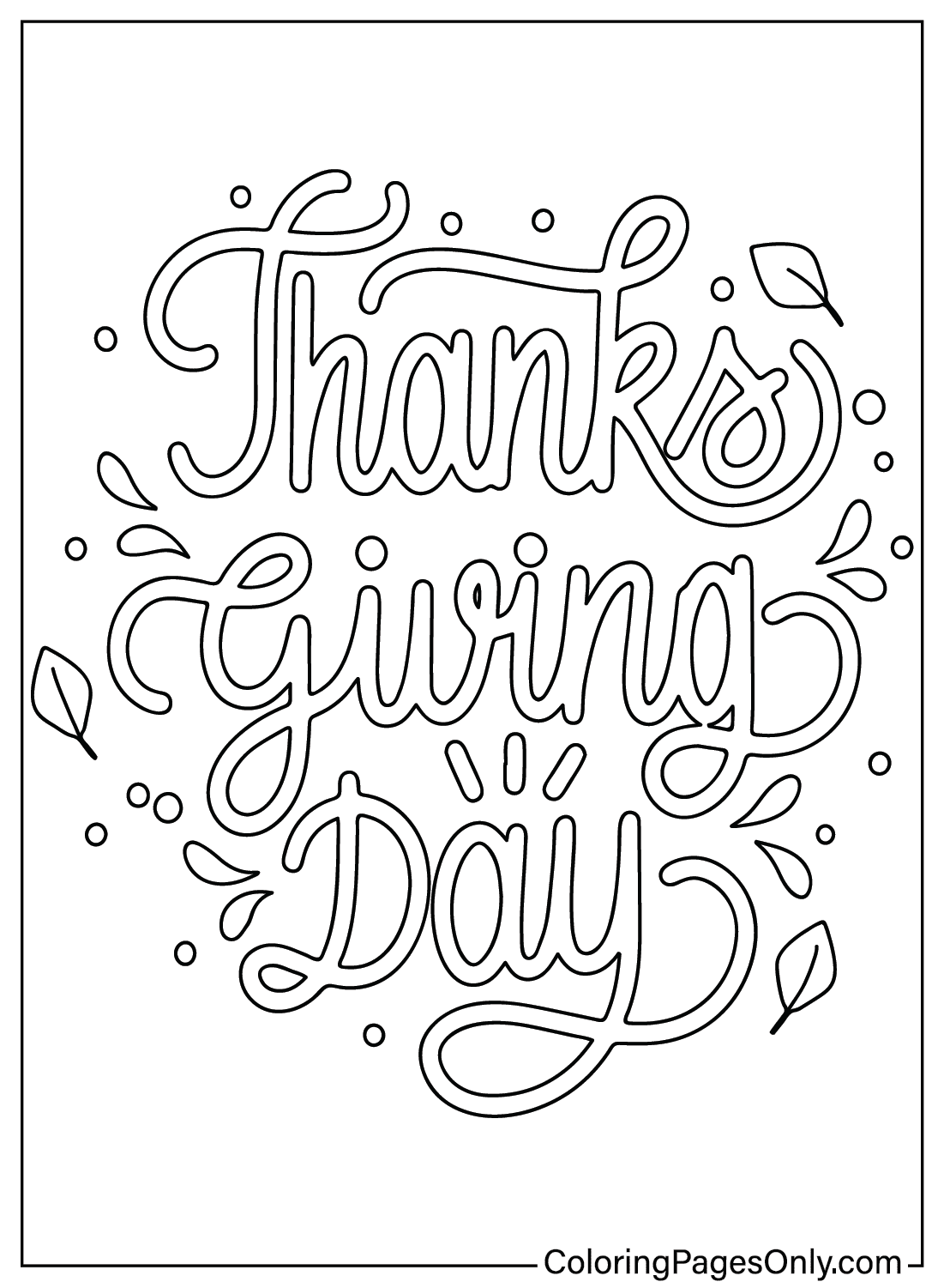 Бесплатные раскраски на День Благодарения для печати