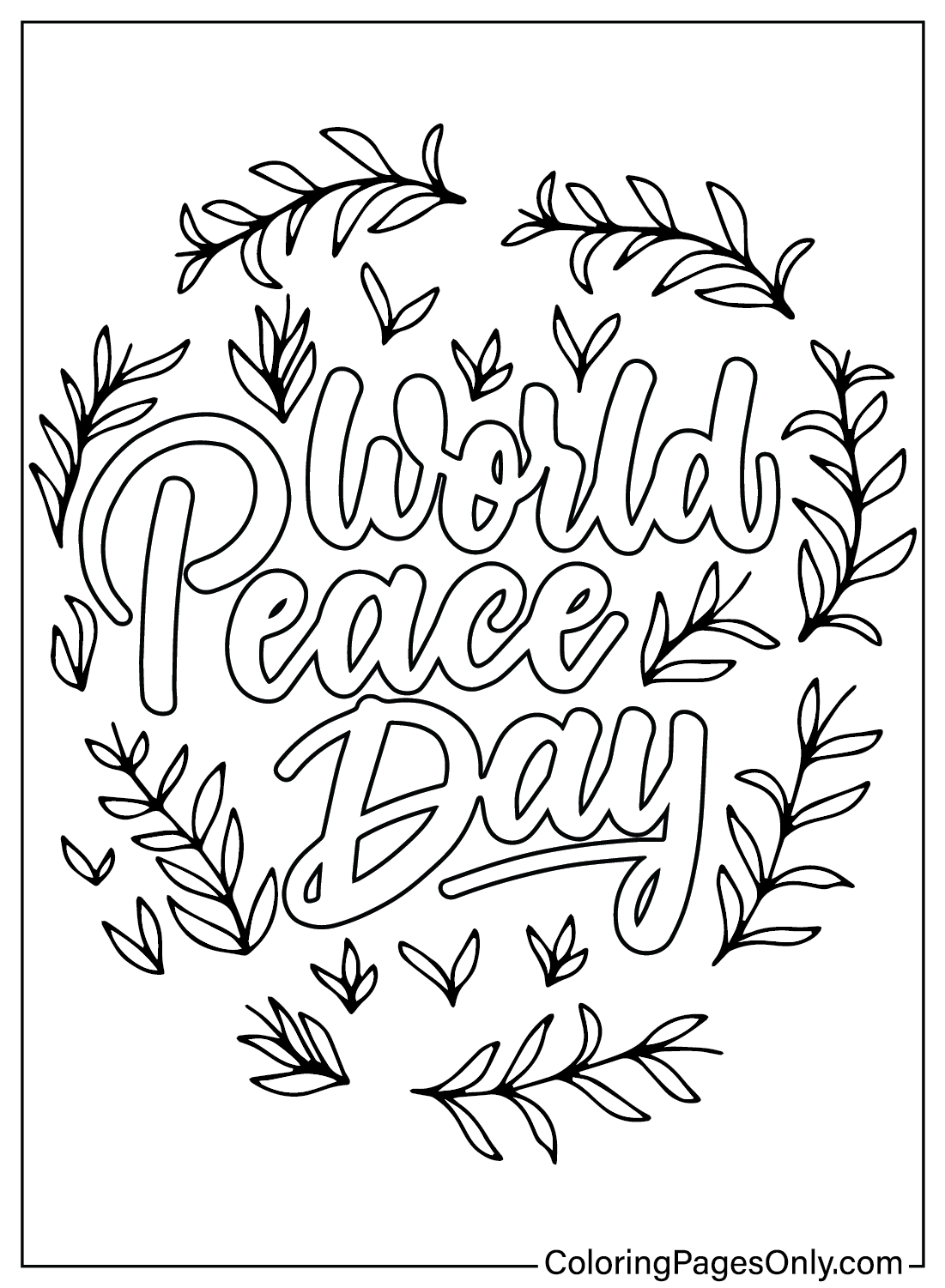 Free World Peace Day Coloring Page