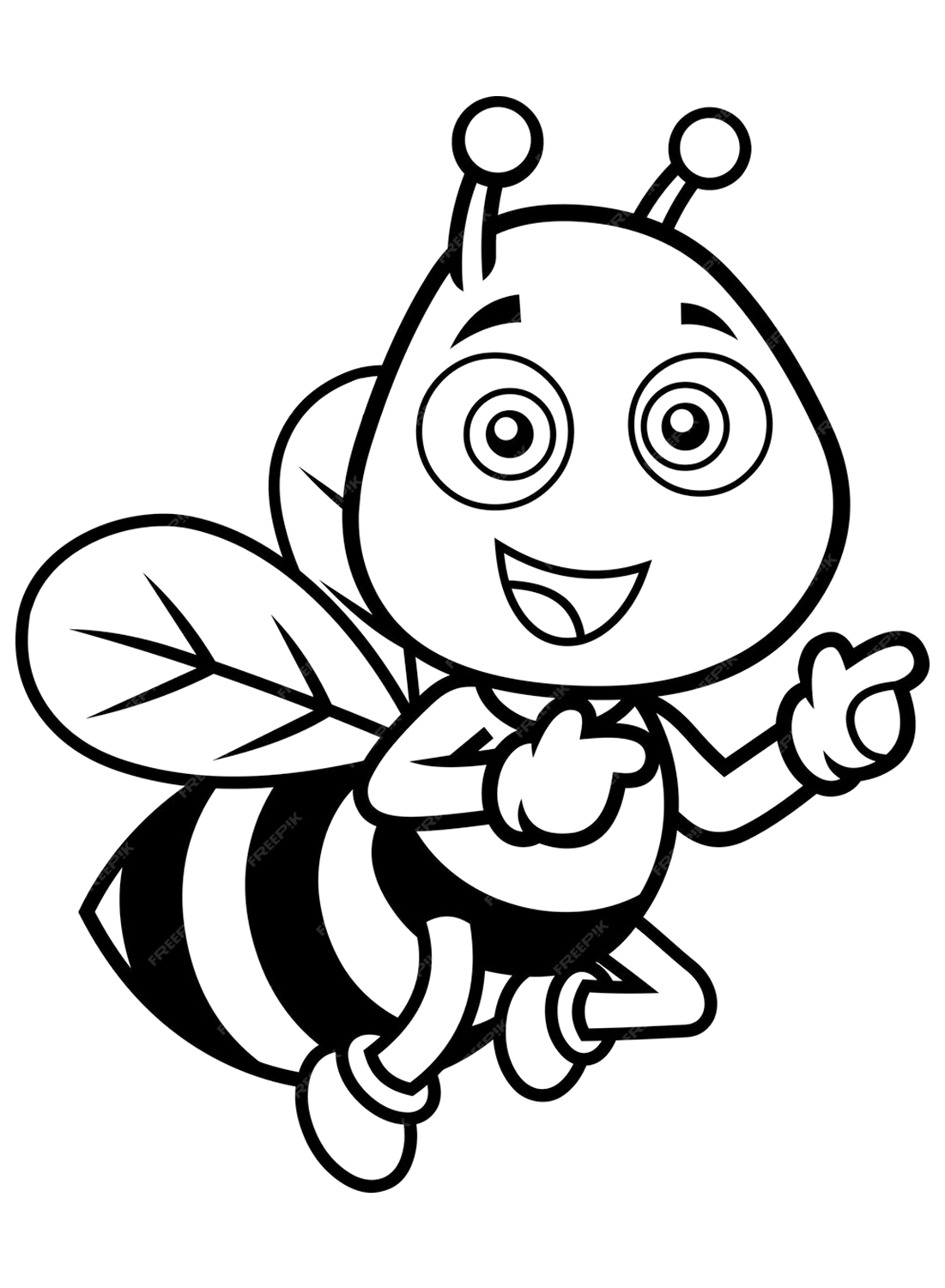 Раскраска забавная пчела от Bee