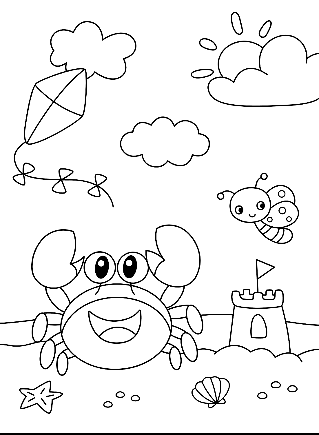 Funny Crab Coloring Page