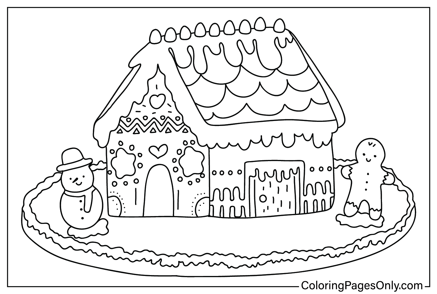 Gingerbread House Coloring Page Free Printable from Gingerbread House