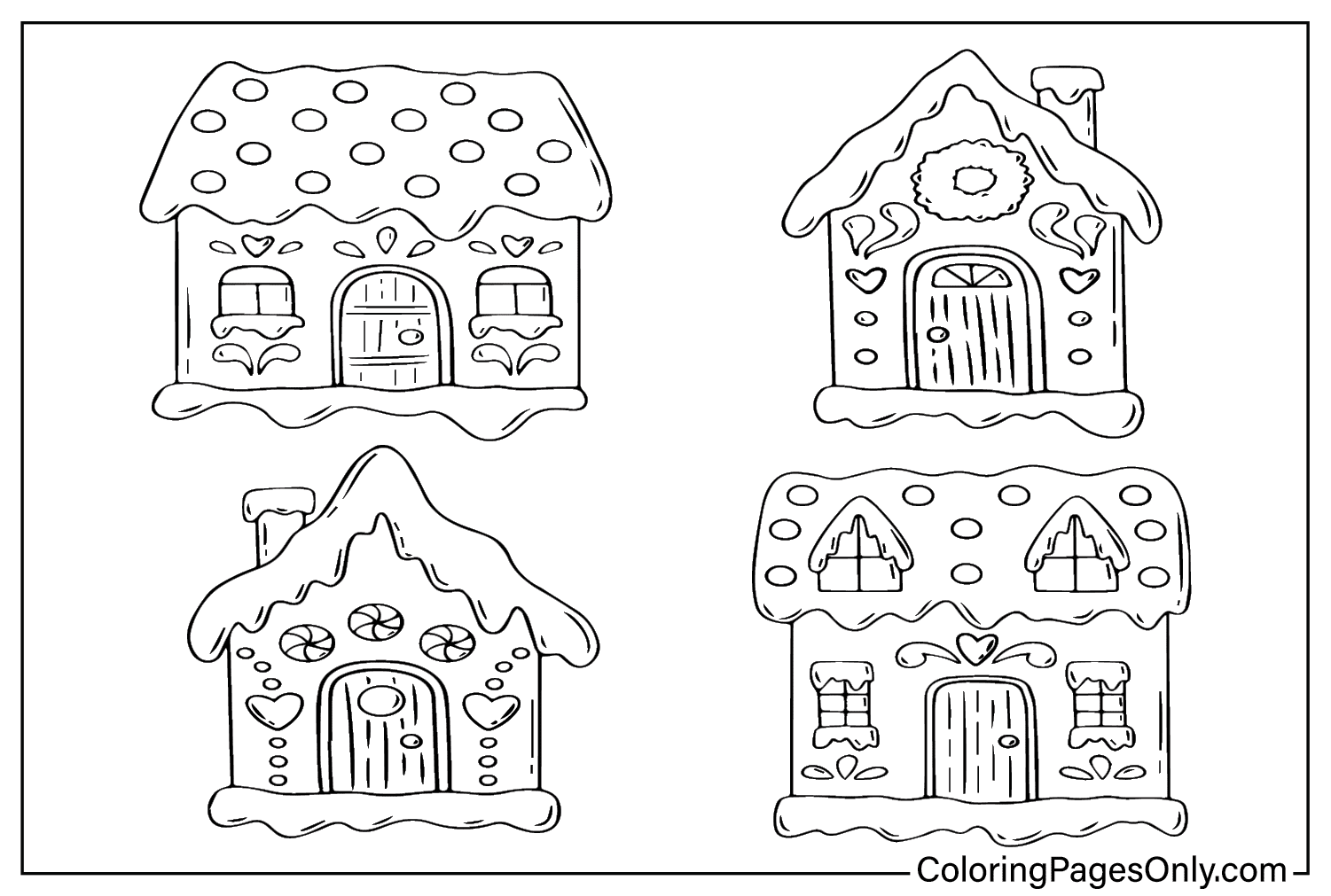 Free Printable Gingerbread House Coloring Pages Free Printable Gingerbread House Coloring Pages