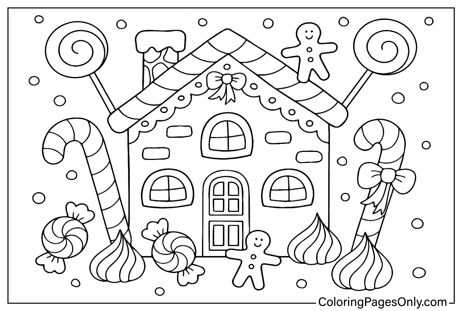 Gingerbread House Coloring Sheet from Gingerbread House