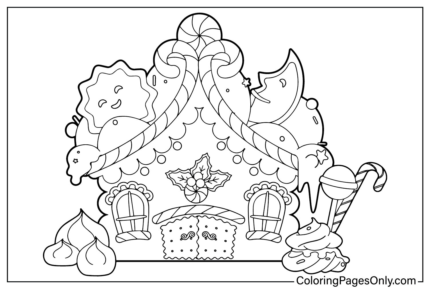 Gingerbread House Pictures to Color from Gingerbread House