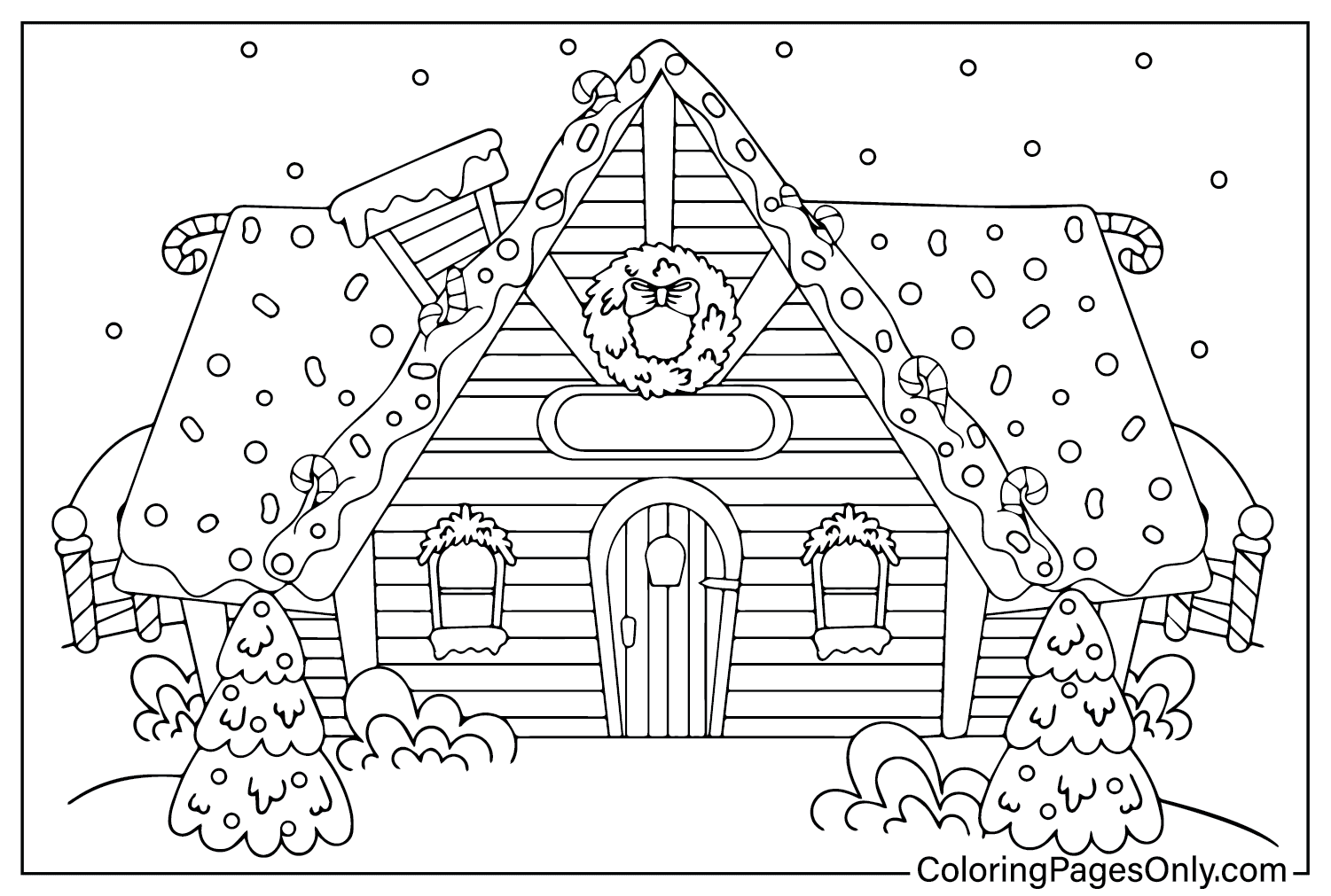 Gingerbread House to Color from Gingerbread House