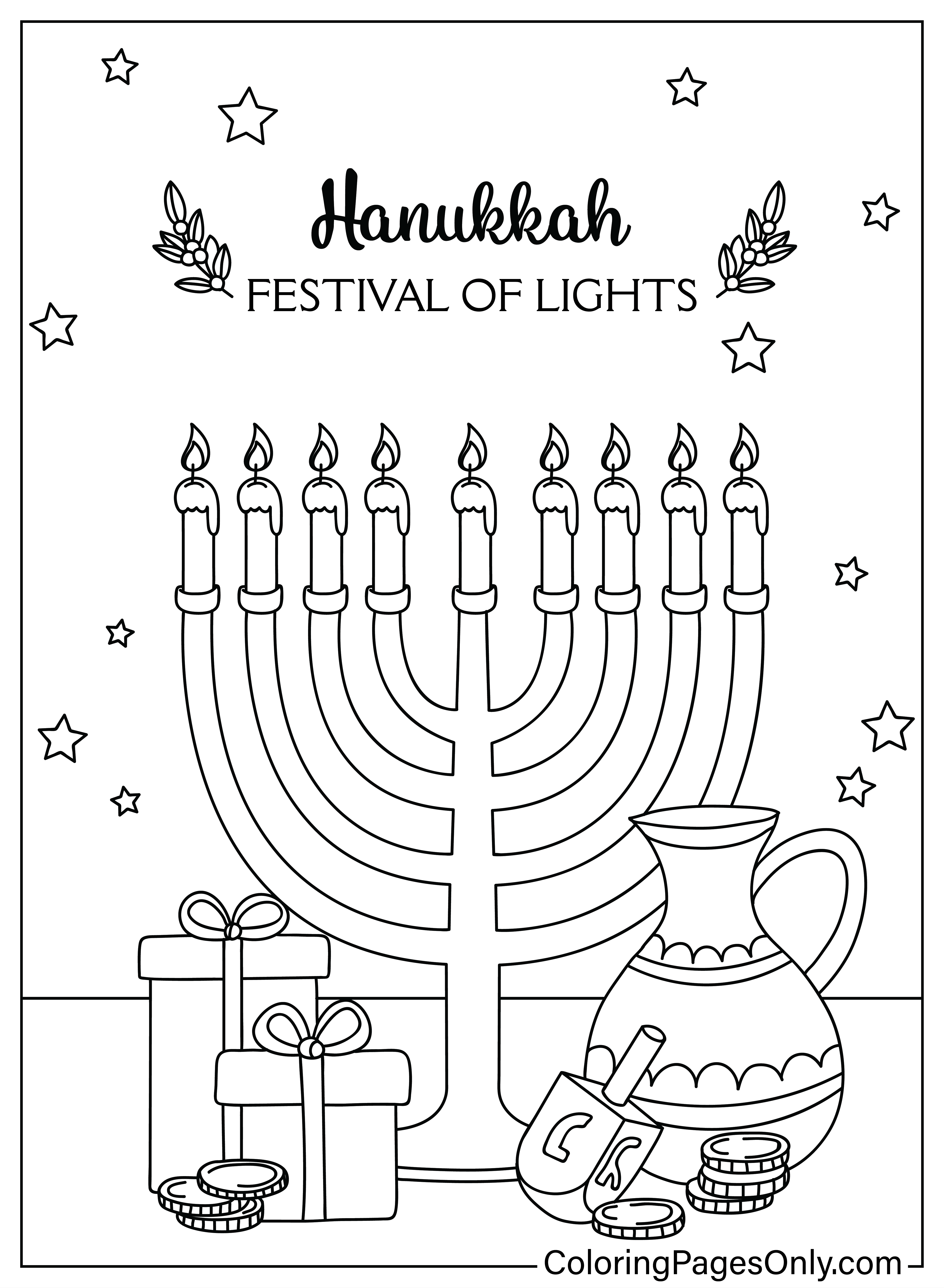 Página colorida de Hanukkah de Hanukkah