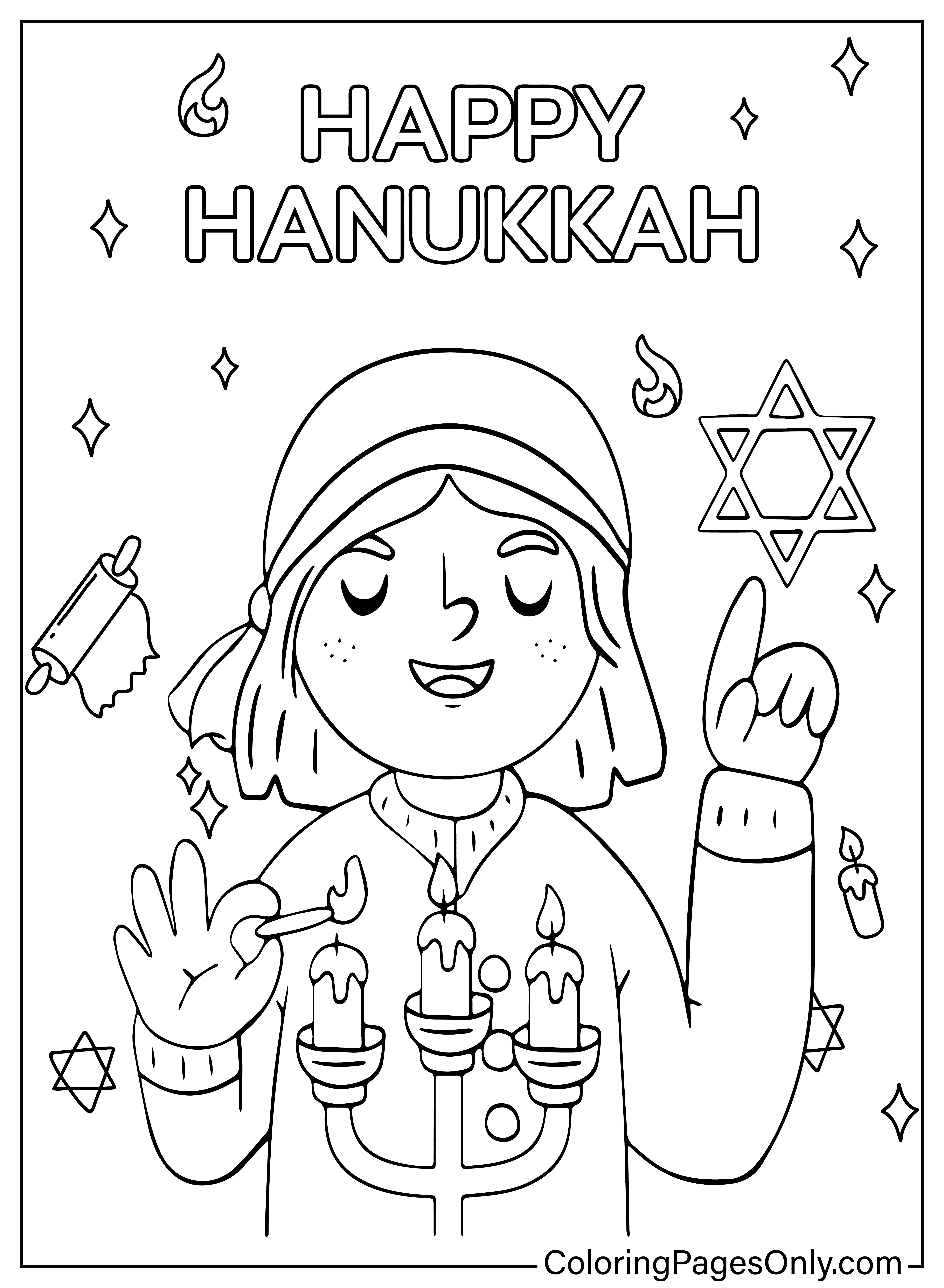Página para colorir de Hanukkah de Hanukkah