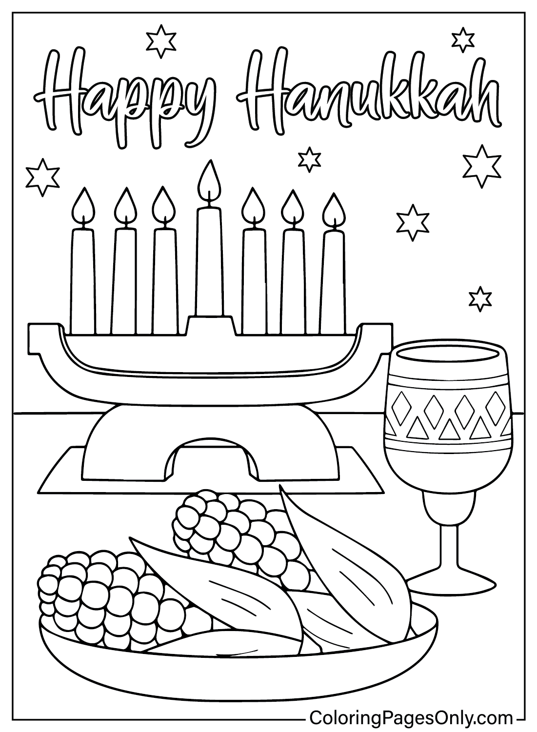 Imagens de Hanukkah para colorir de Hanukkah