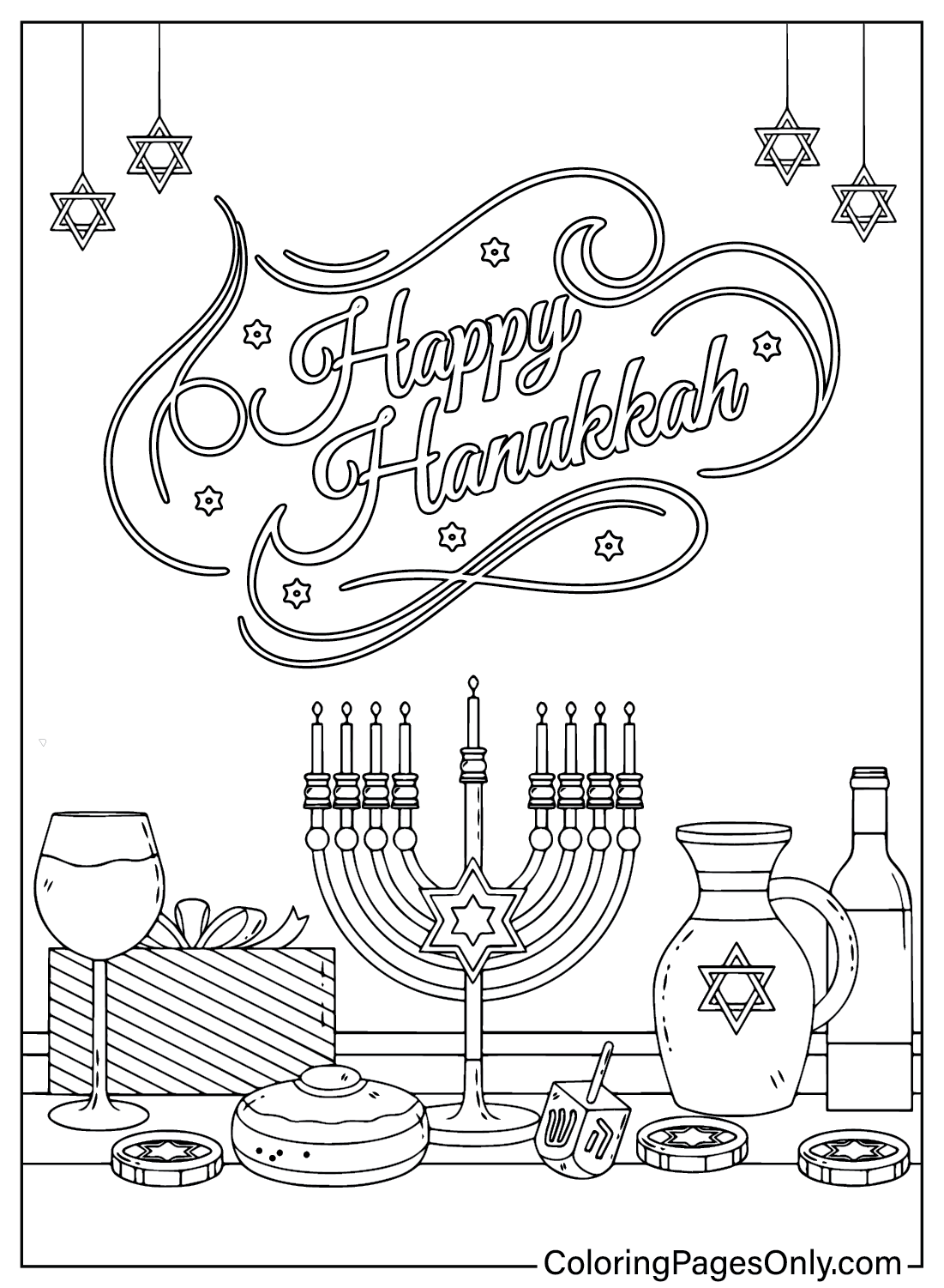 Immagine di Hanukkah da colorare da Hanukkah