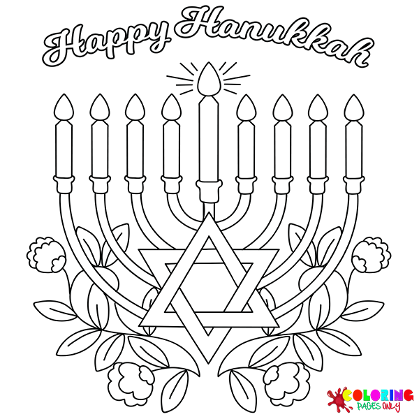 Desenhos para colorir de Hanukkah