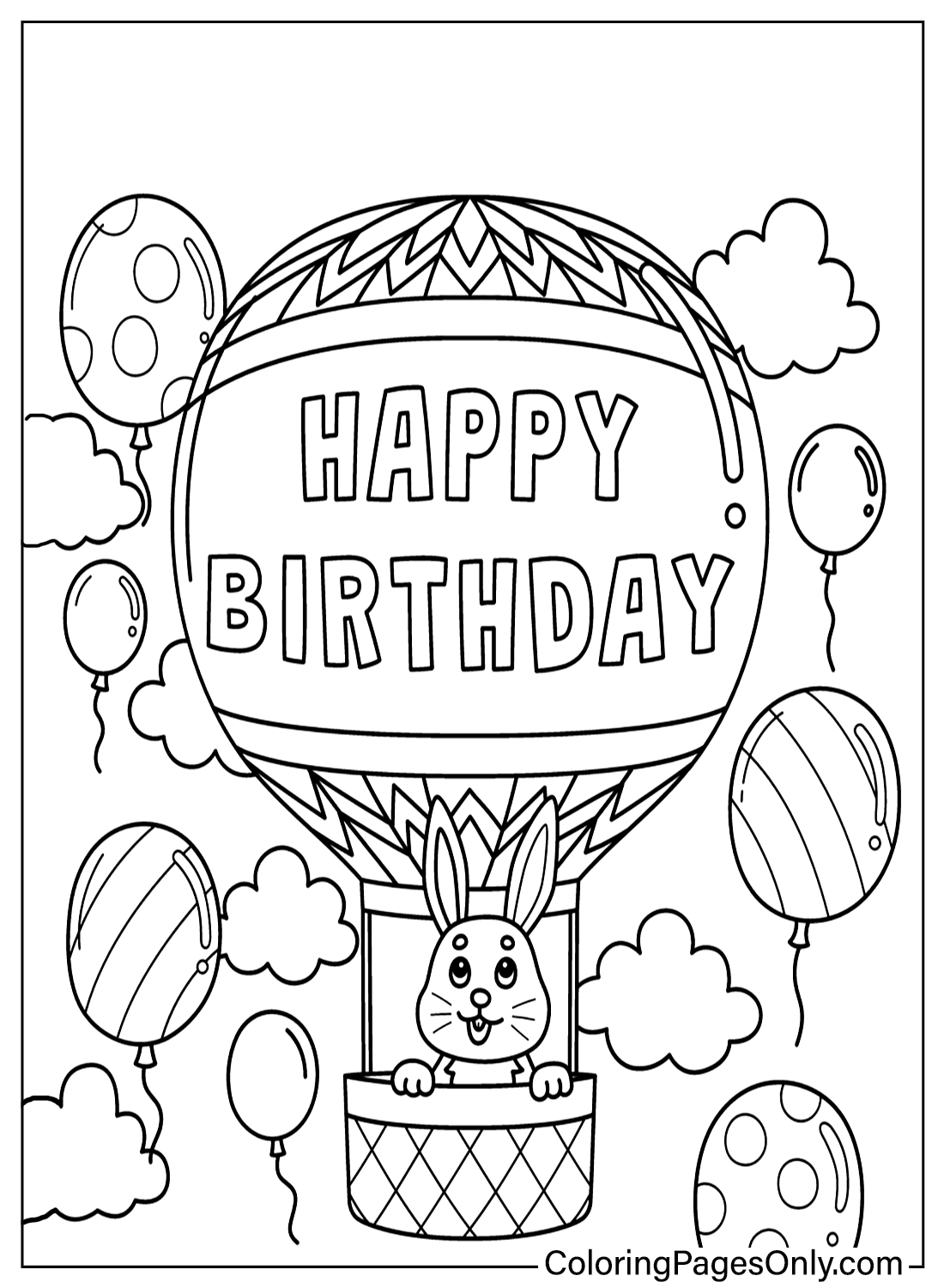 Desenhos para colorir grátis de feliz aniversário