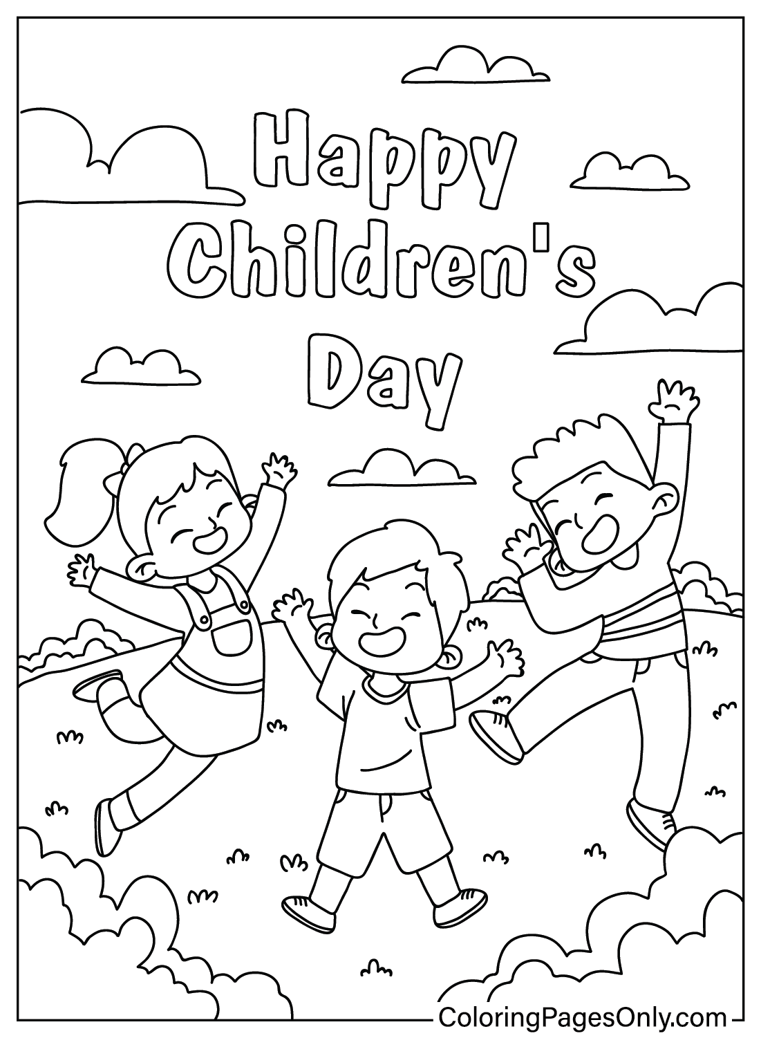 Happy Children’s Day Coloring Page