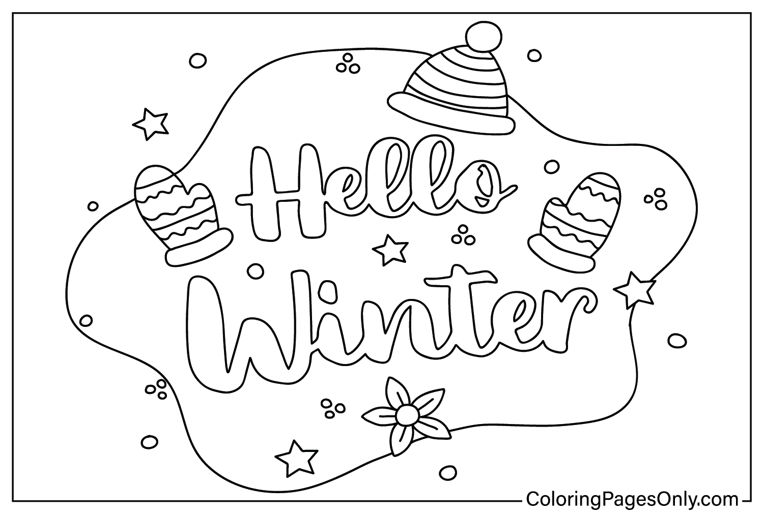 Hello Winter Color Page