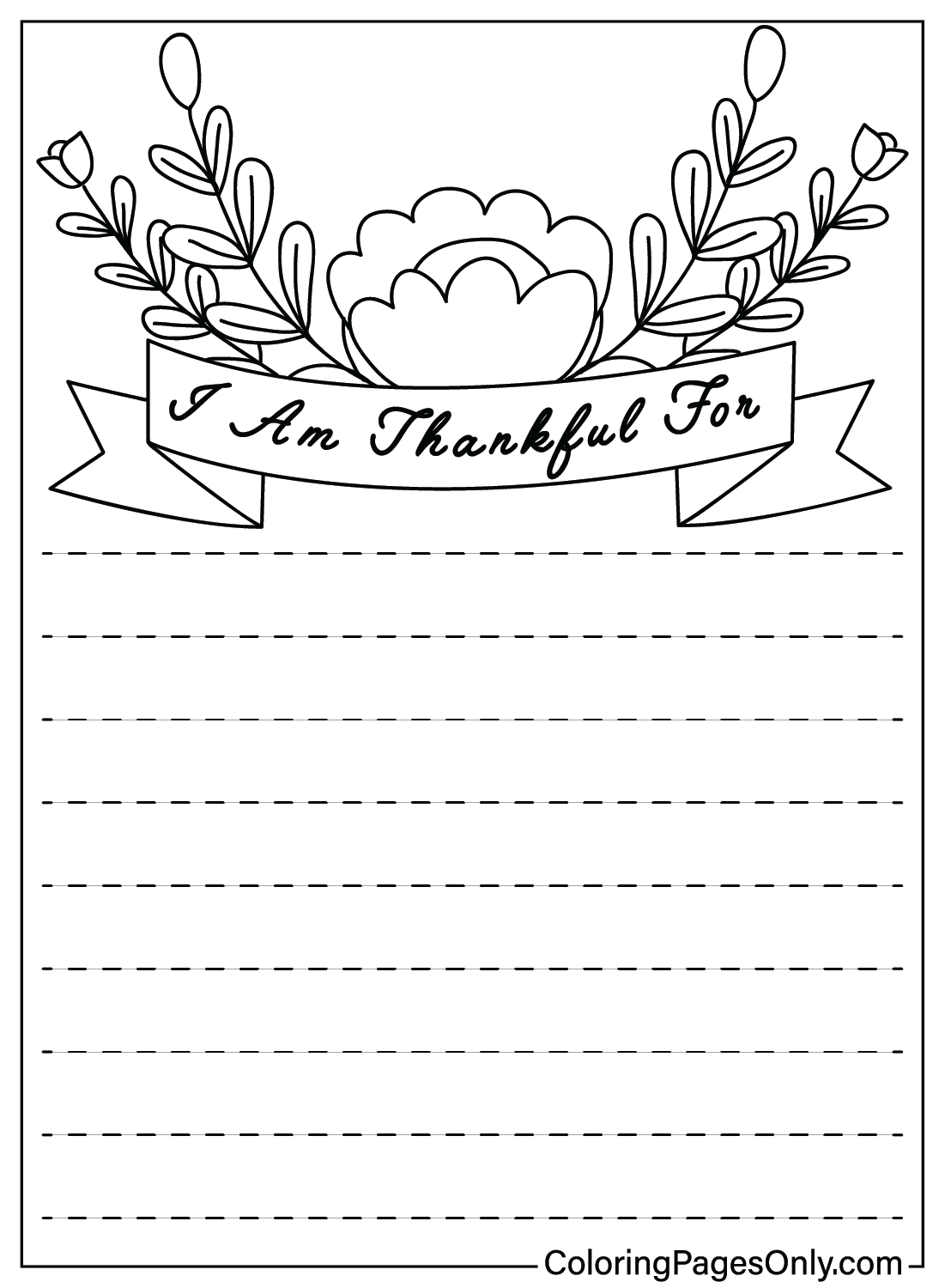 Images I Am Thankful For Coloring Page from I Am Thankful For
