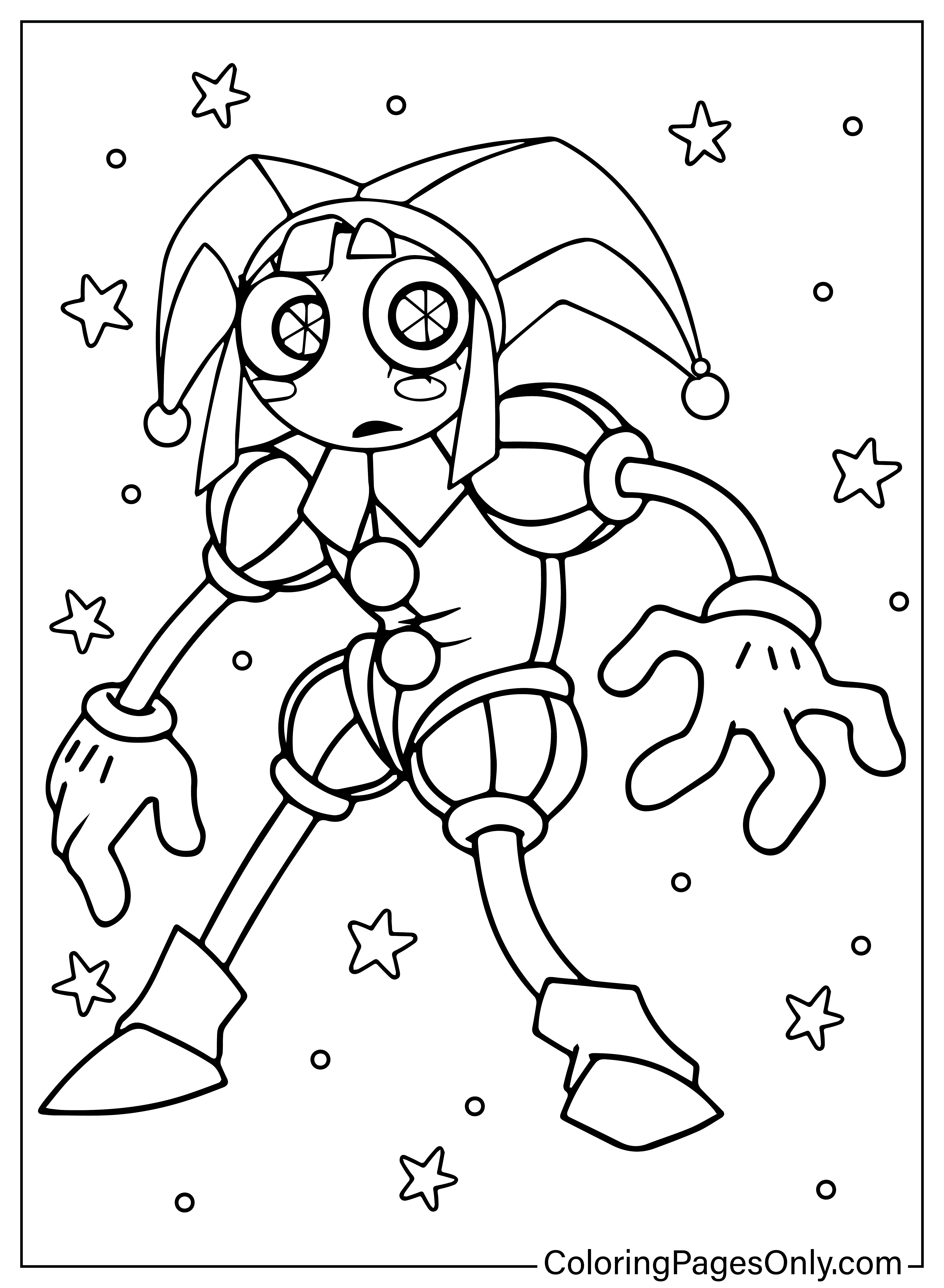 Images Pomni Coloring Page from Pomni