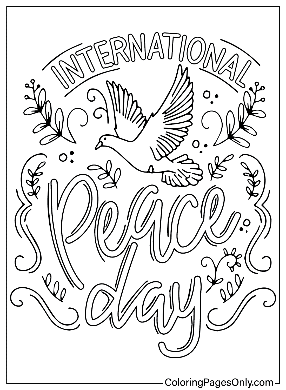 Internationale Dag van de Vrede Kleurenpagina van Internationale Dag van de Vrede