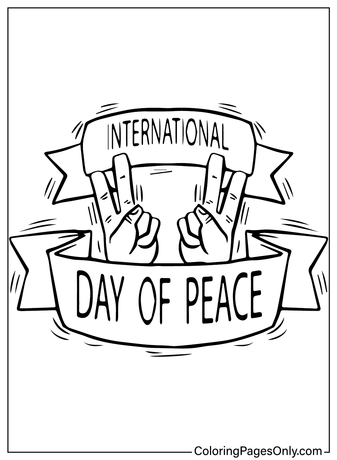 International Day of Peace Coloring Page PDF