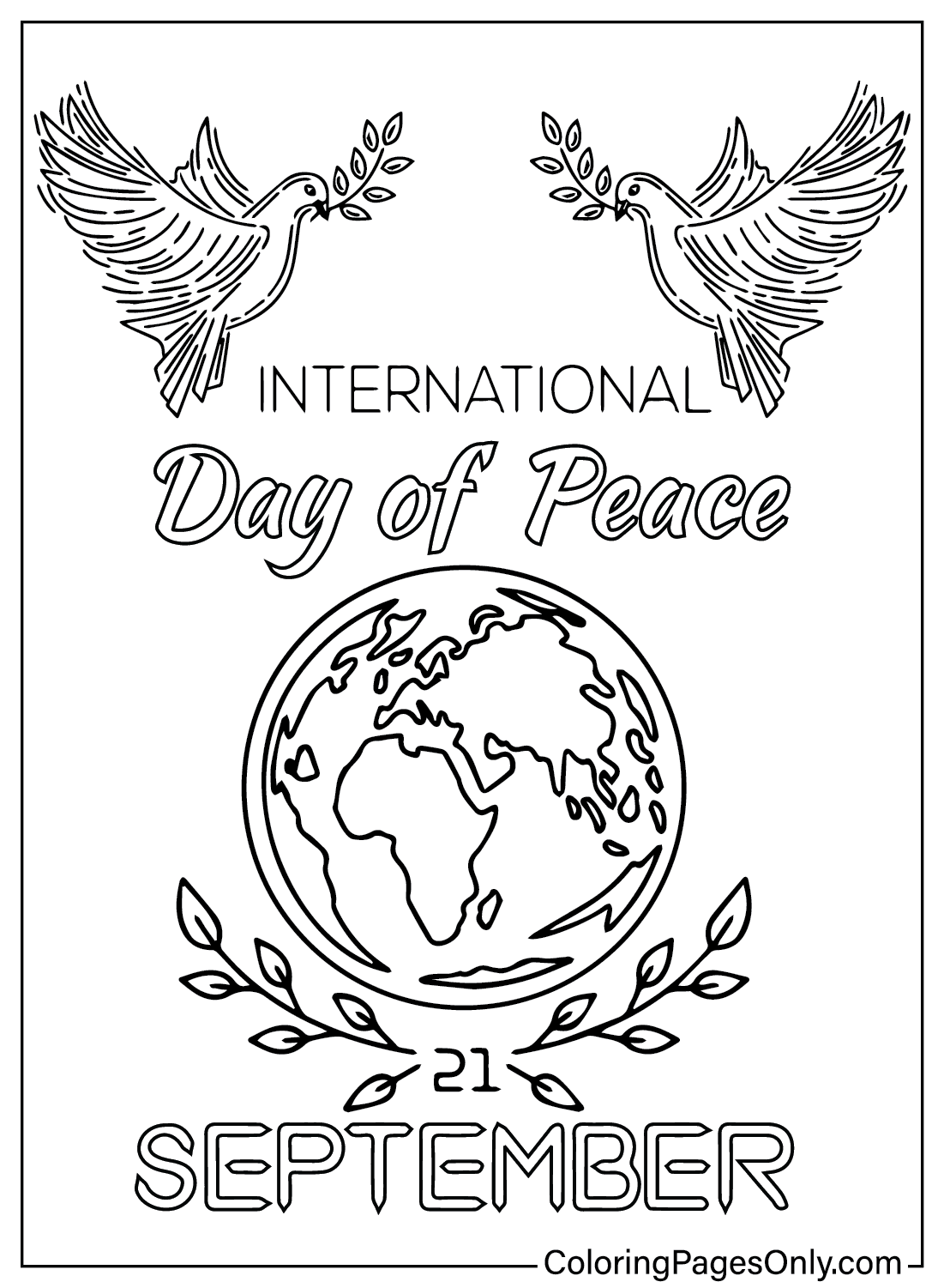 Coloriages de la Journée internationale de la paix à télécharger