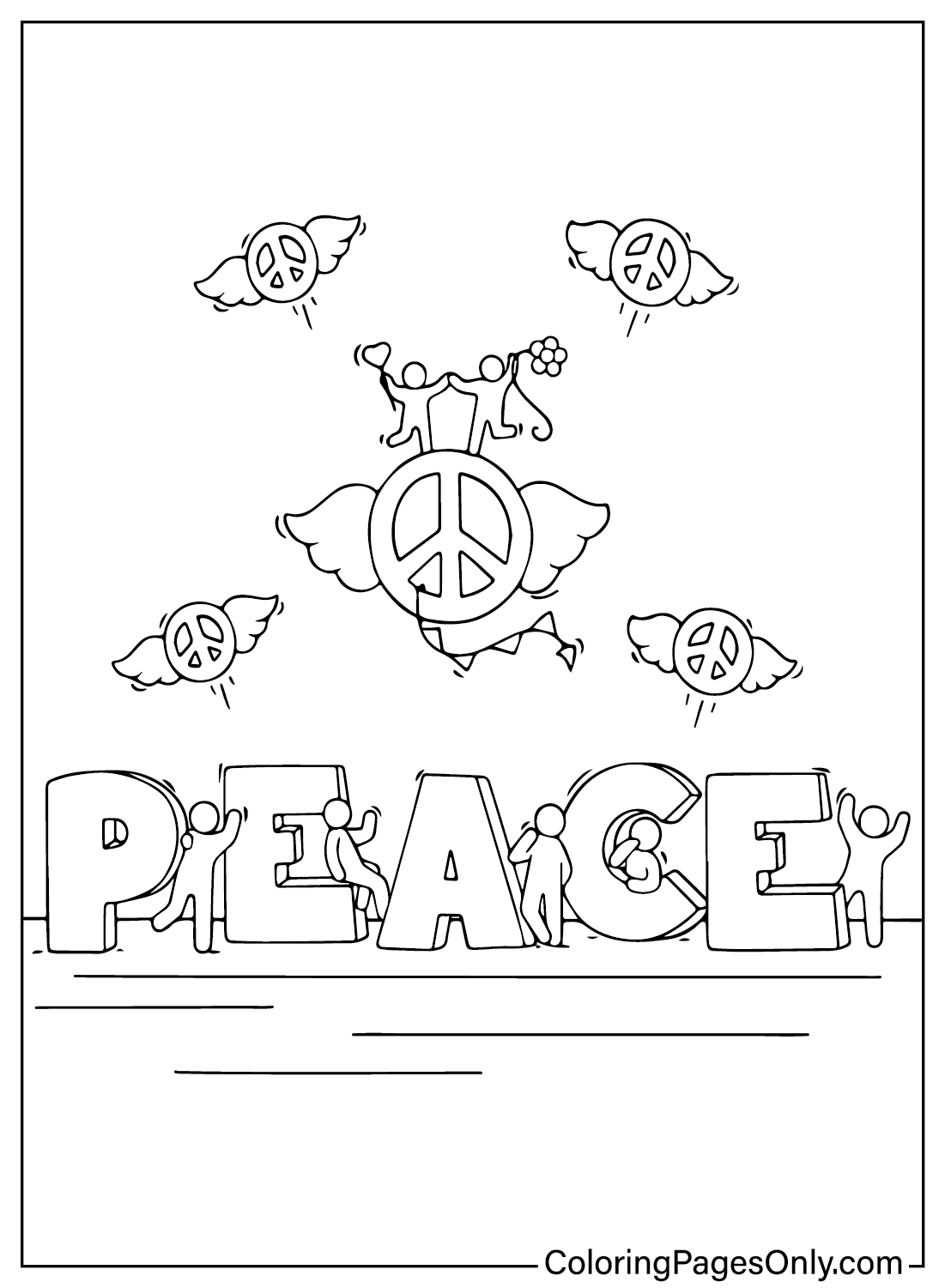 Desenhos para colorir do Dia Internacional da Paz para crianças do Dia Internacional da Paz