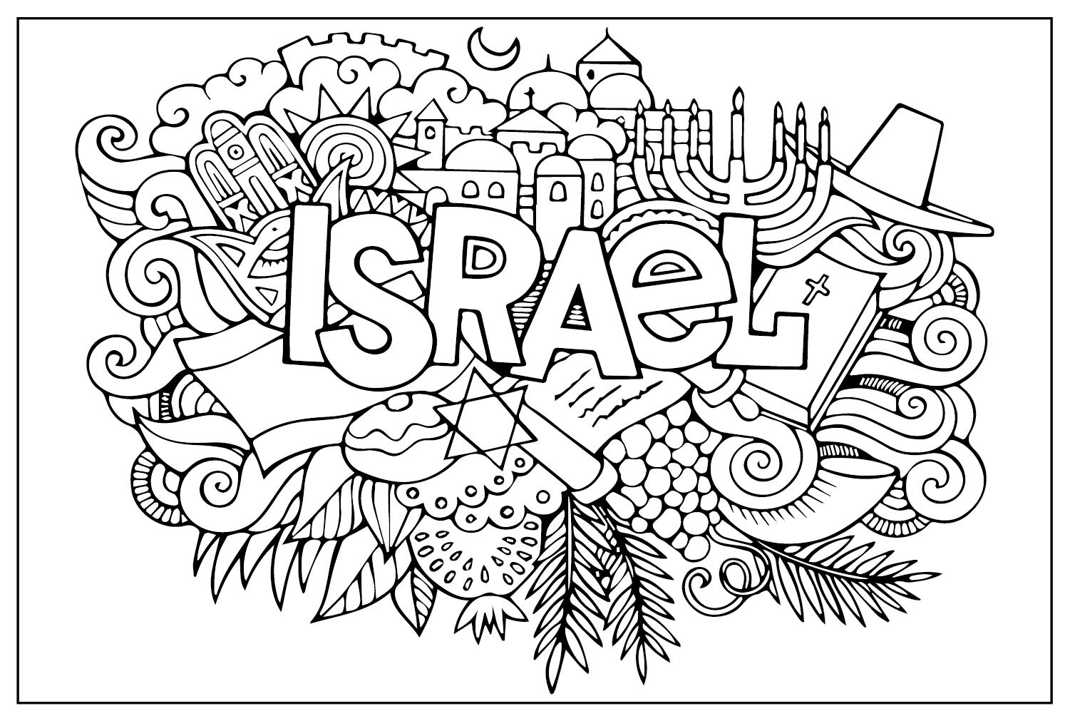 Раскраска Израиль из Израиля