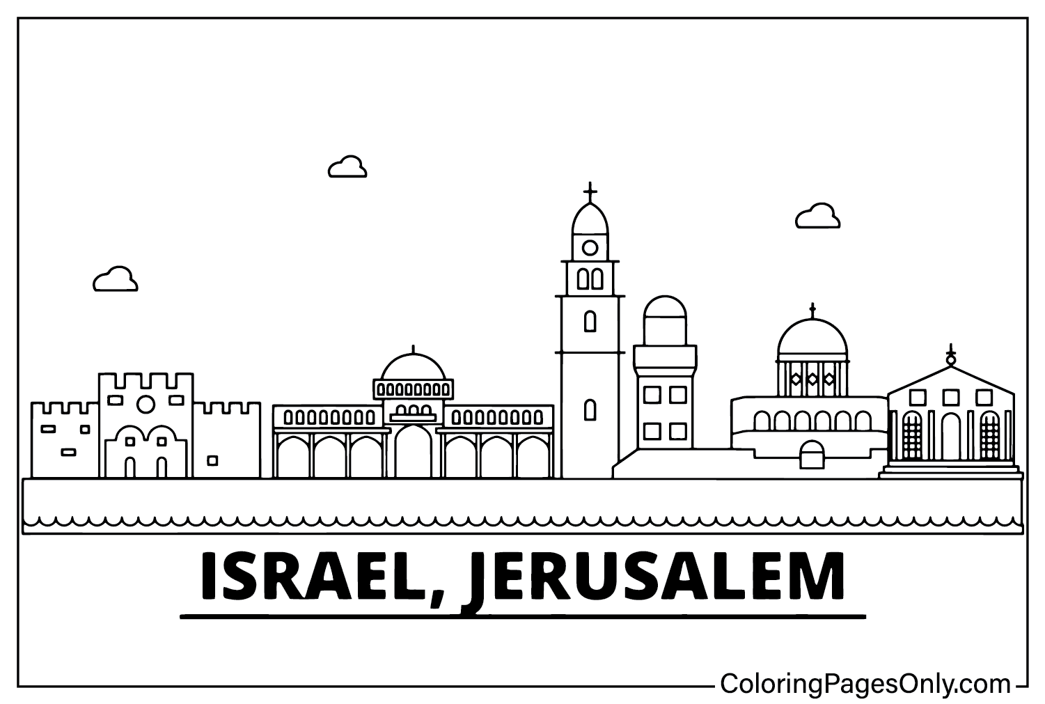 Coloriage Israël Jérusalem d'Israël