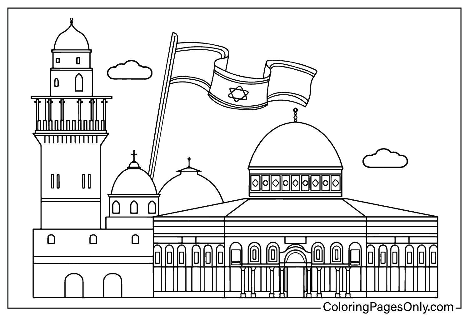 Jerusalem Coloring Page from Israel