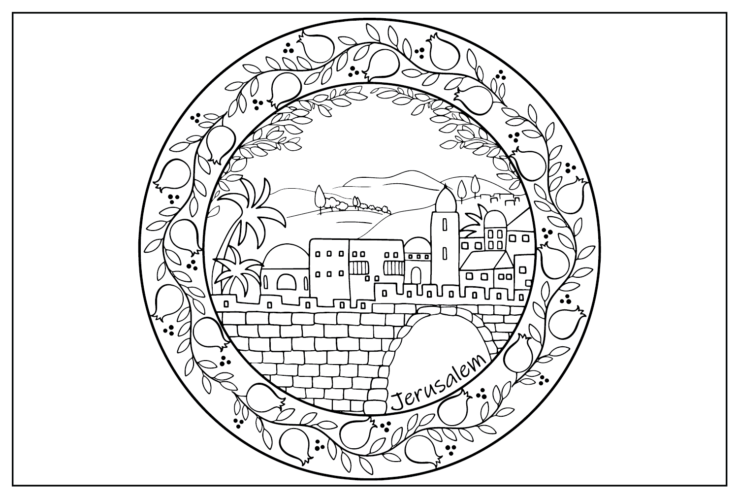 Jerusalem Israel Coloring Page from Israel