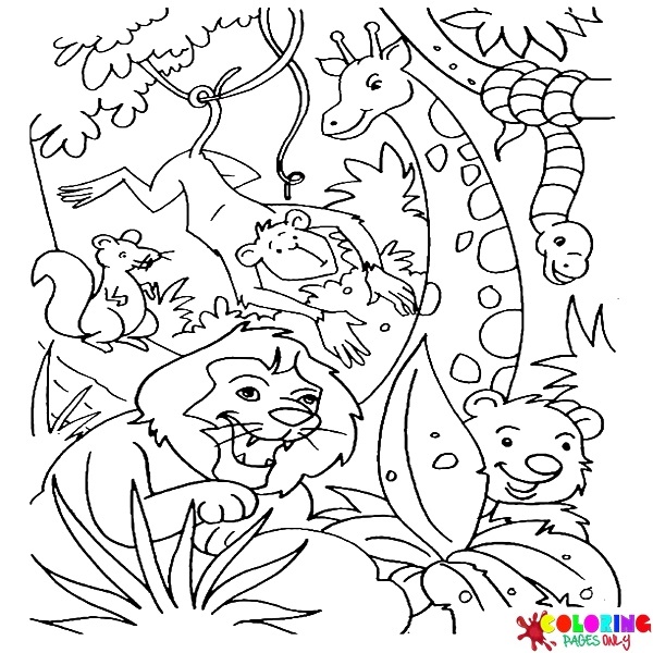 Dibujos de la selva para colorear