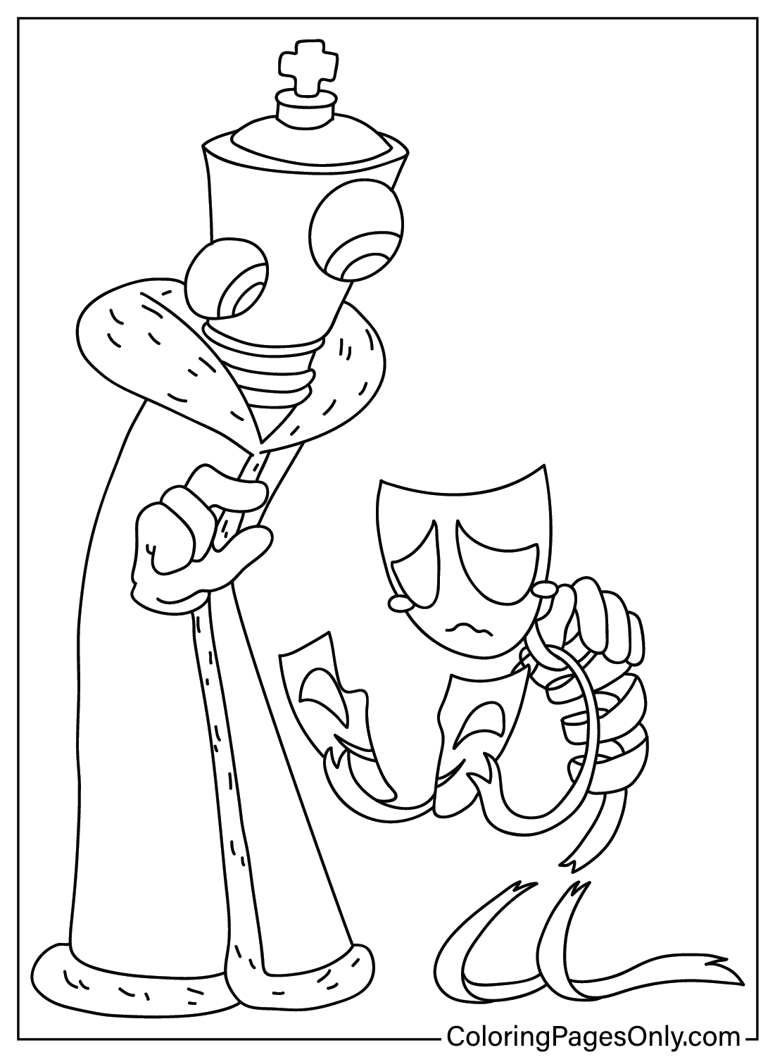 Kinger, Gangle Coloring Page from The Amazing Digital Circus
