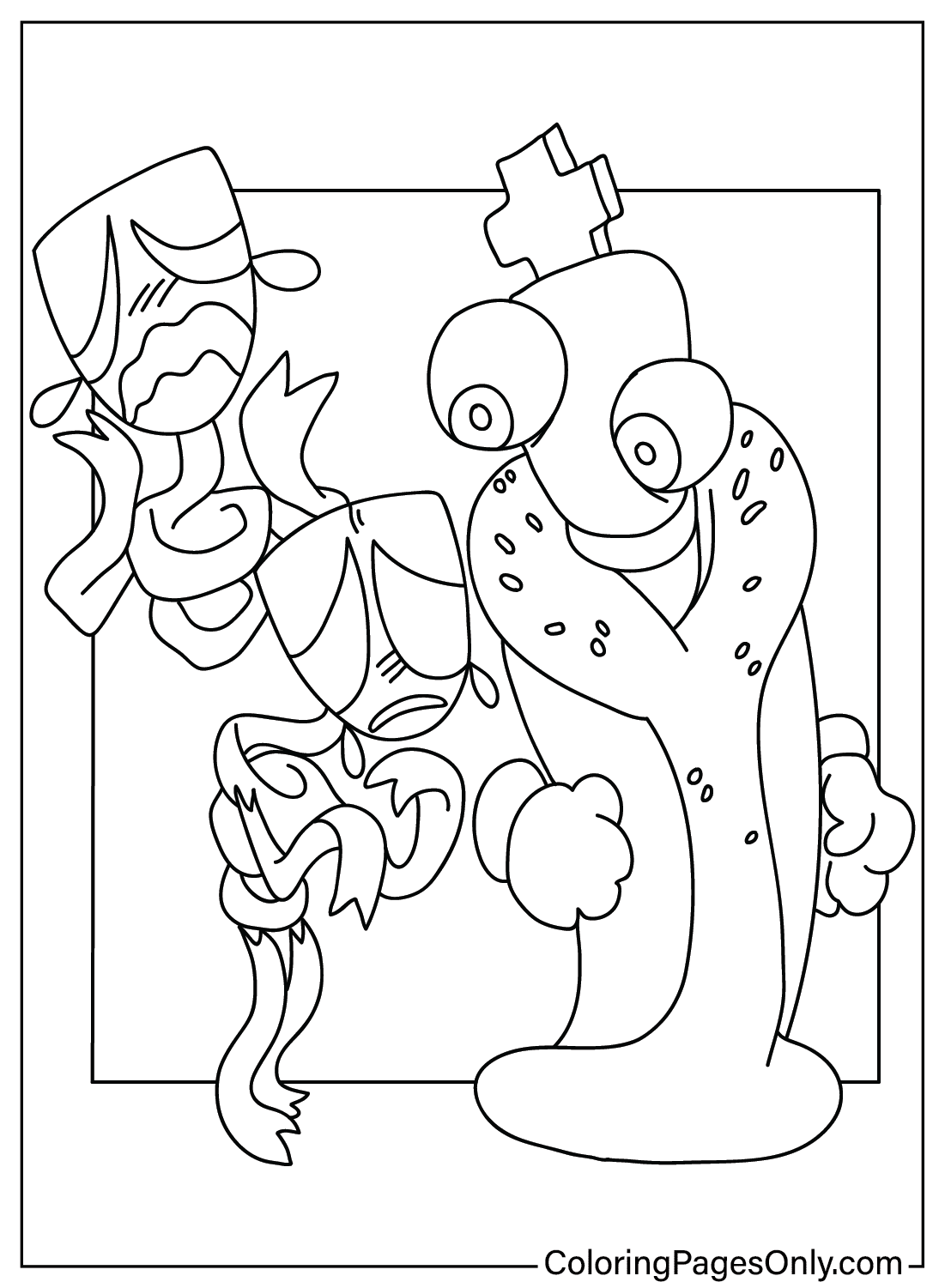Kinger and Gangle Coloring Page from Gangle