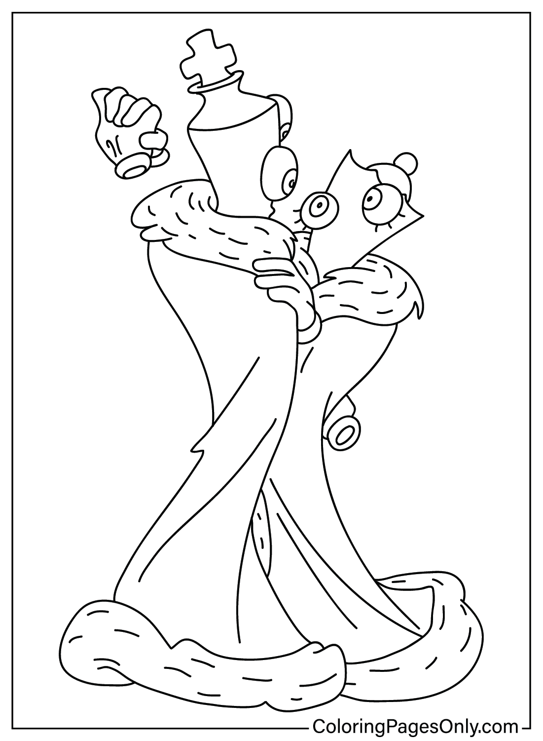 Kinger and Queener Coloring Page Free from The Amazing Digital Circus