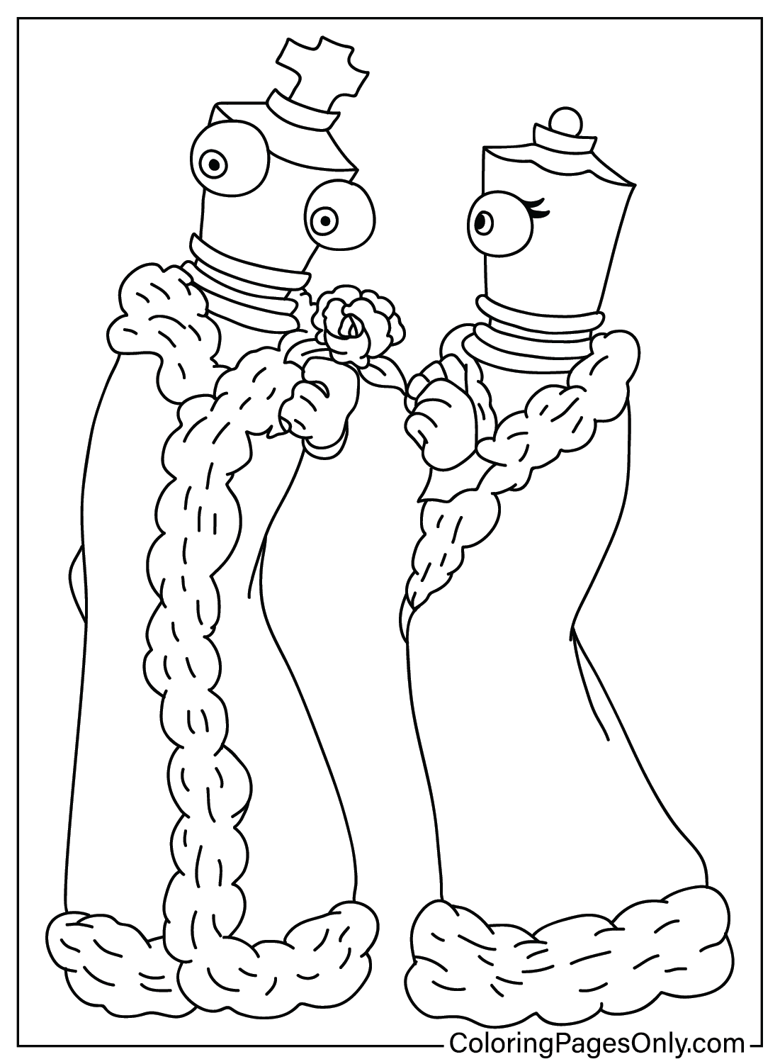 Kinger and Queener Coloring Page from Kinger