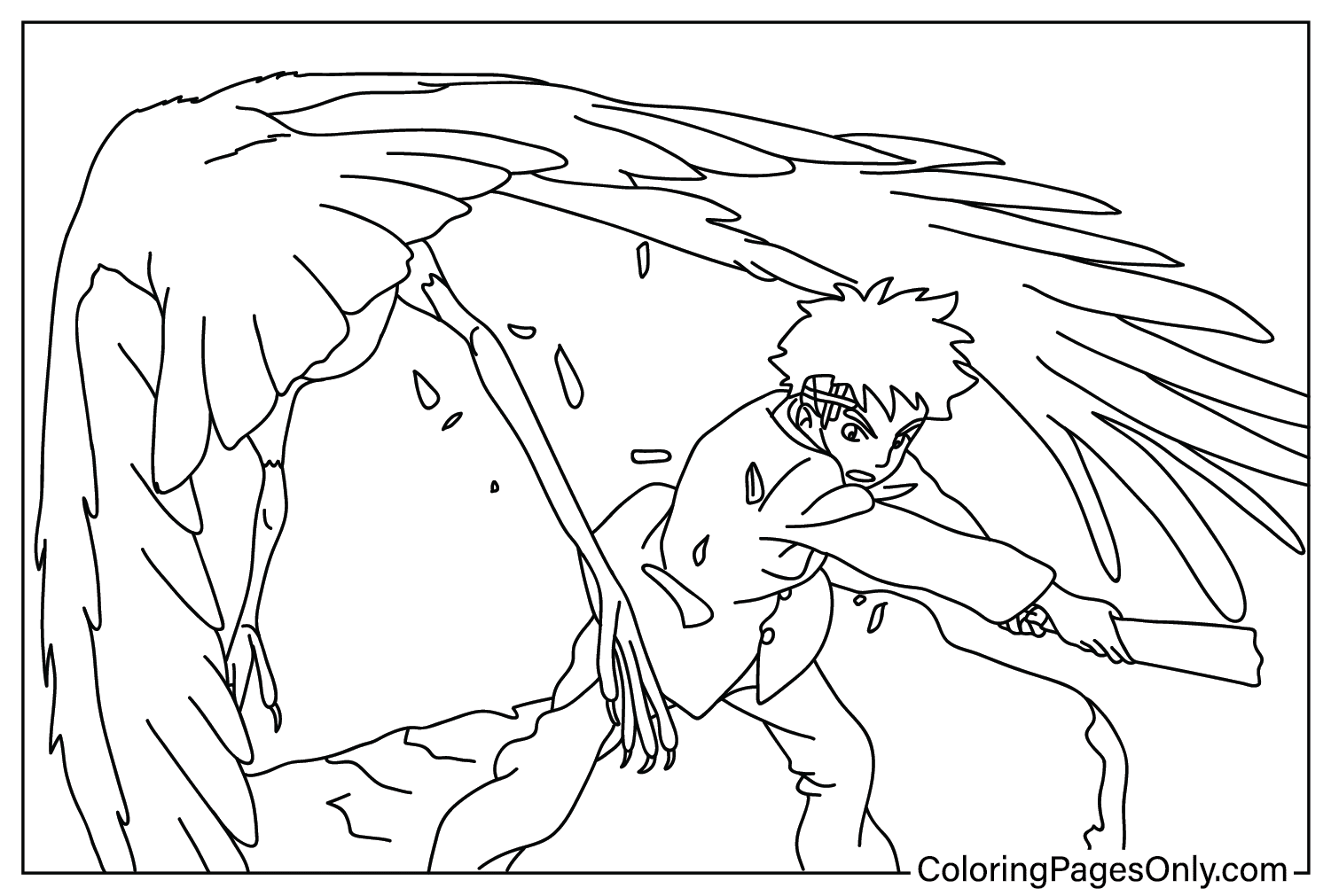Coloriage Mahito et Heron de Le garçon et le héron