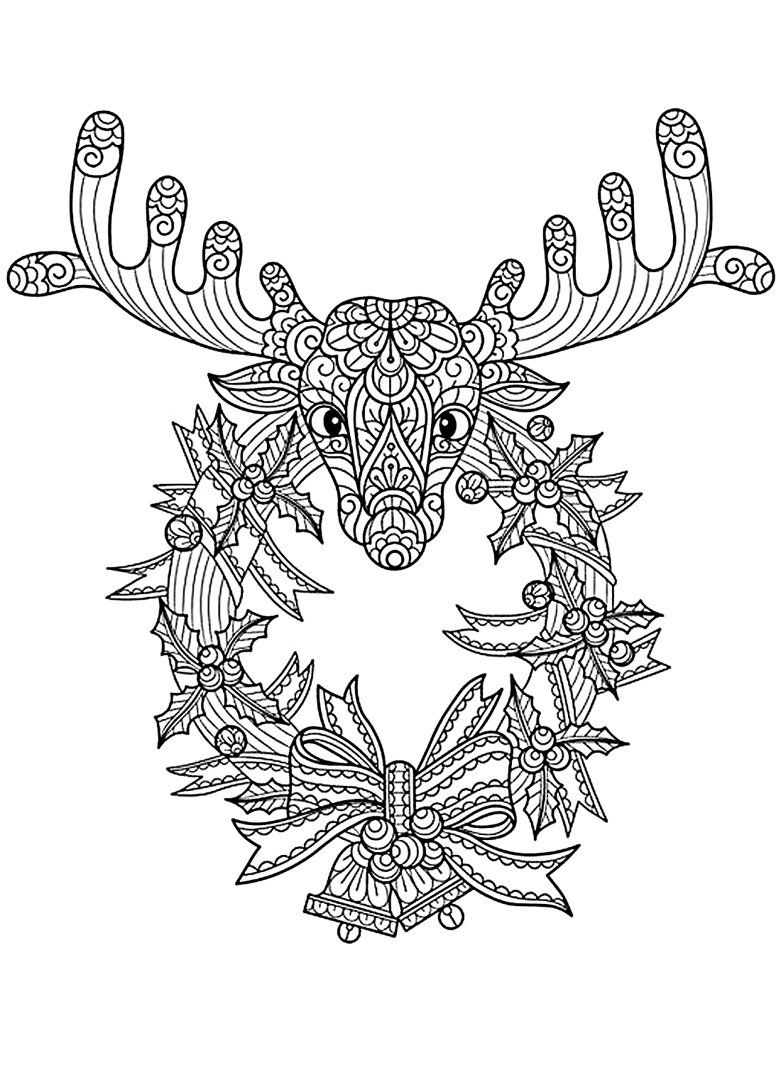 Pagina da colorare di Mandala Deer da Cervo