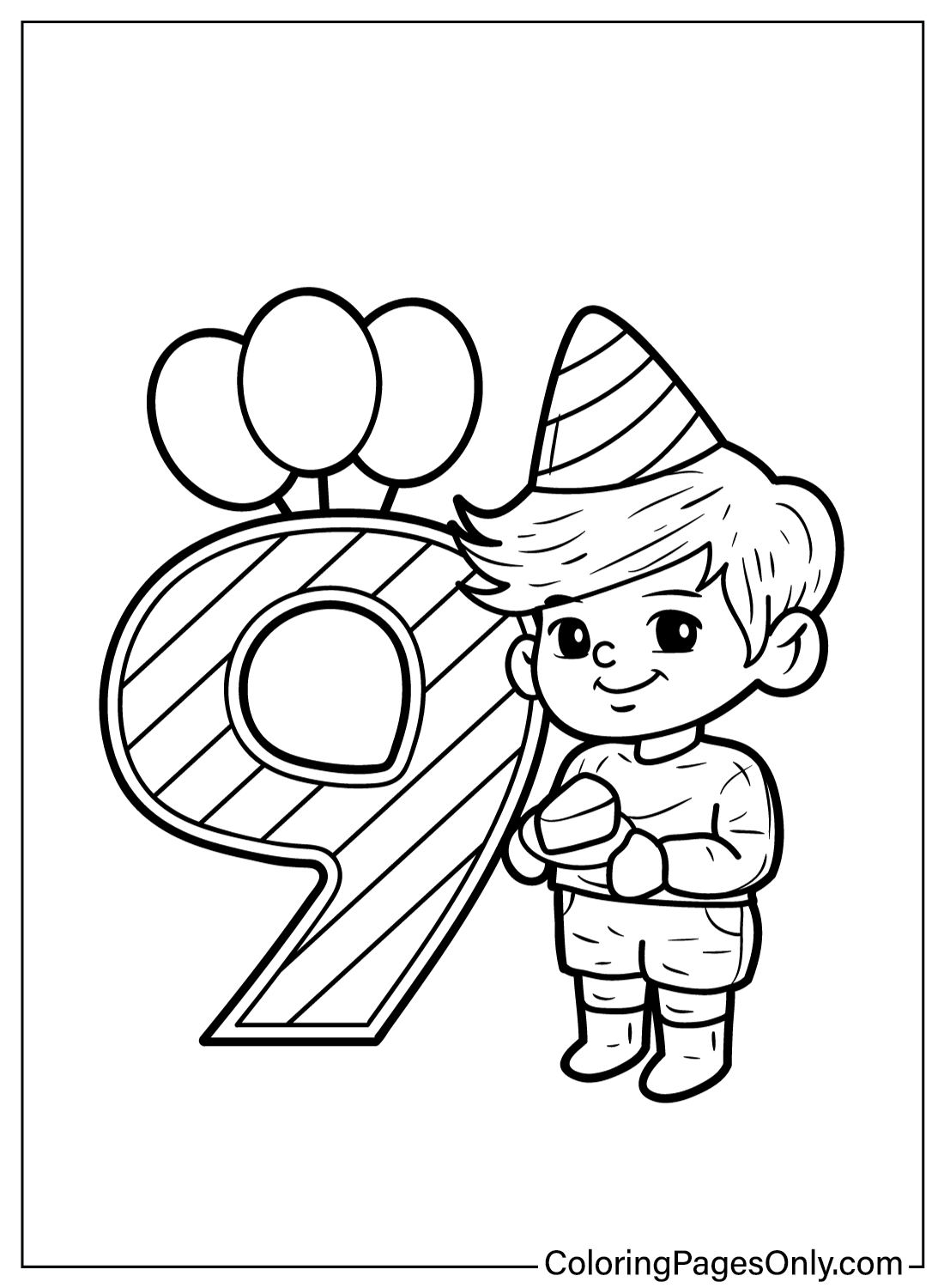 Number 9 Coloring Page