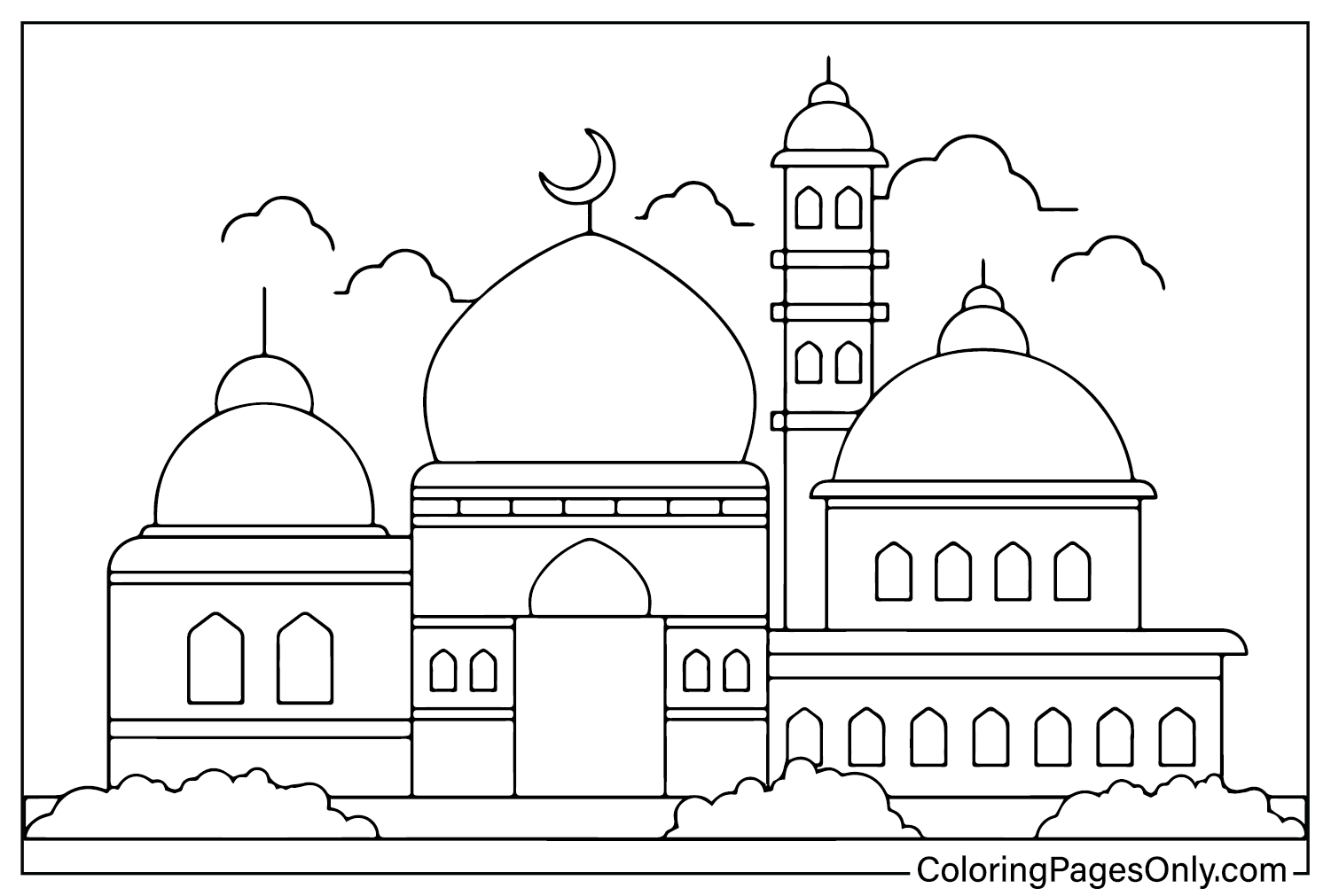 Palestine Mosque Coloring Page - Free Printable Coloring Pages