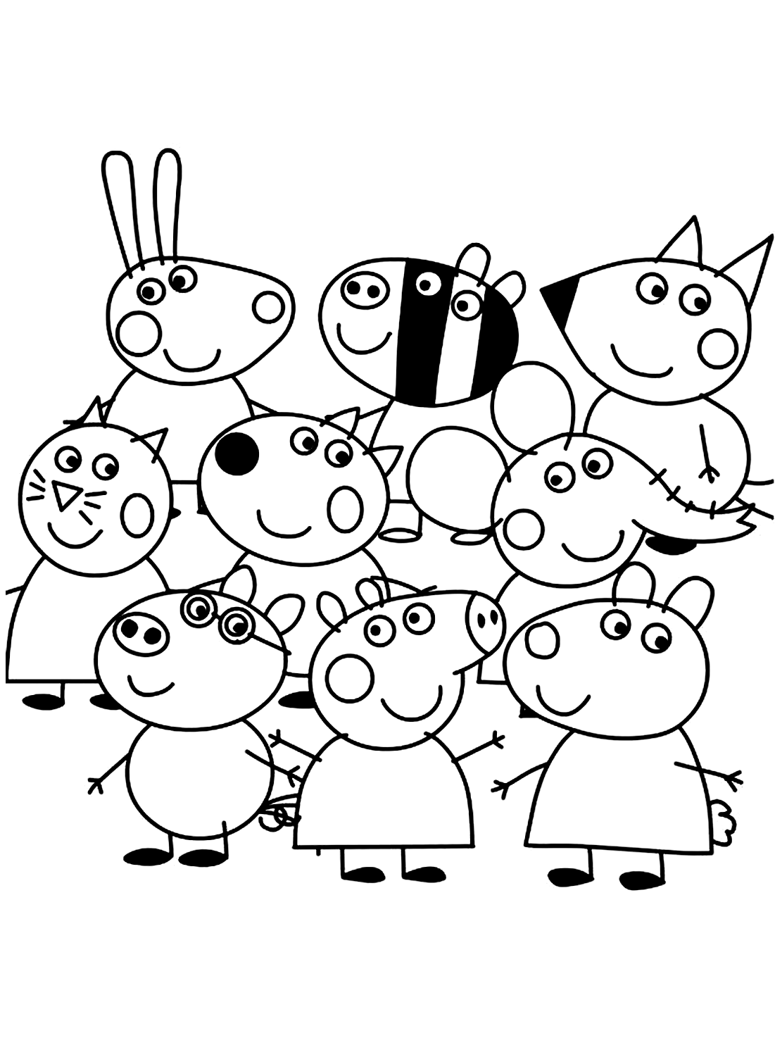 Pagina dei cartoni animati di Peppa Pig