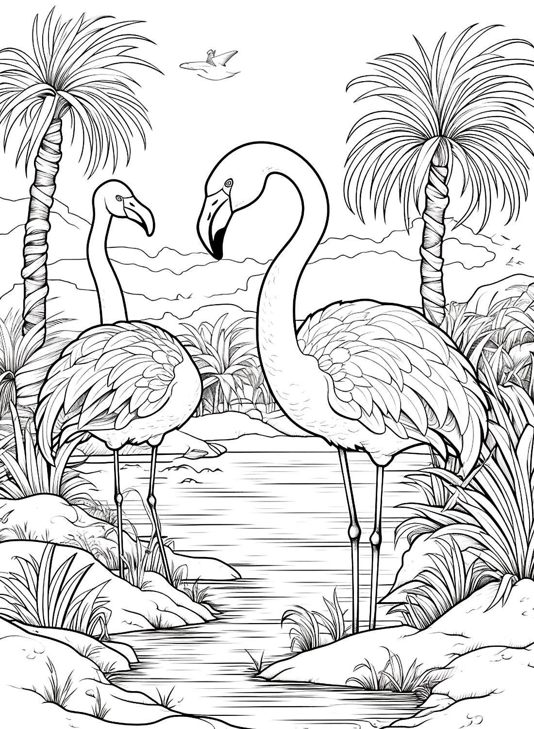 Изображение фламинго в тропическом лесу от Flamingo