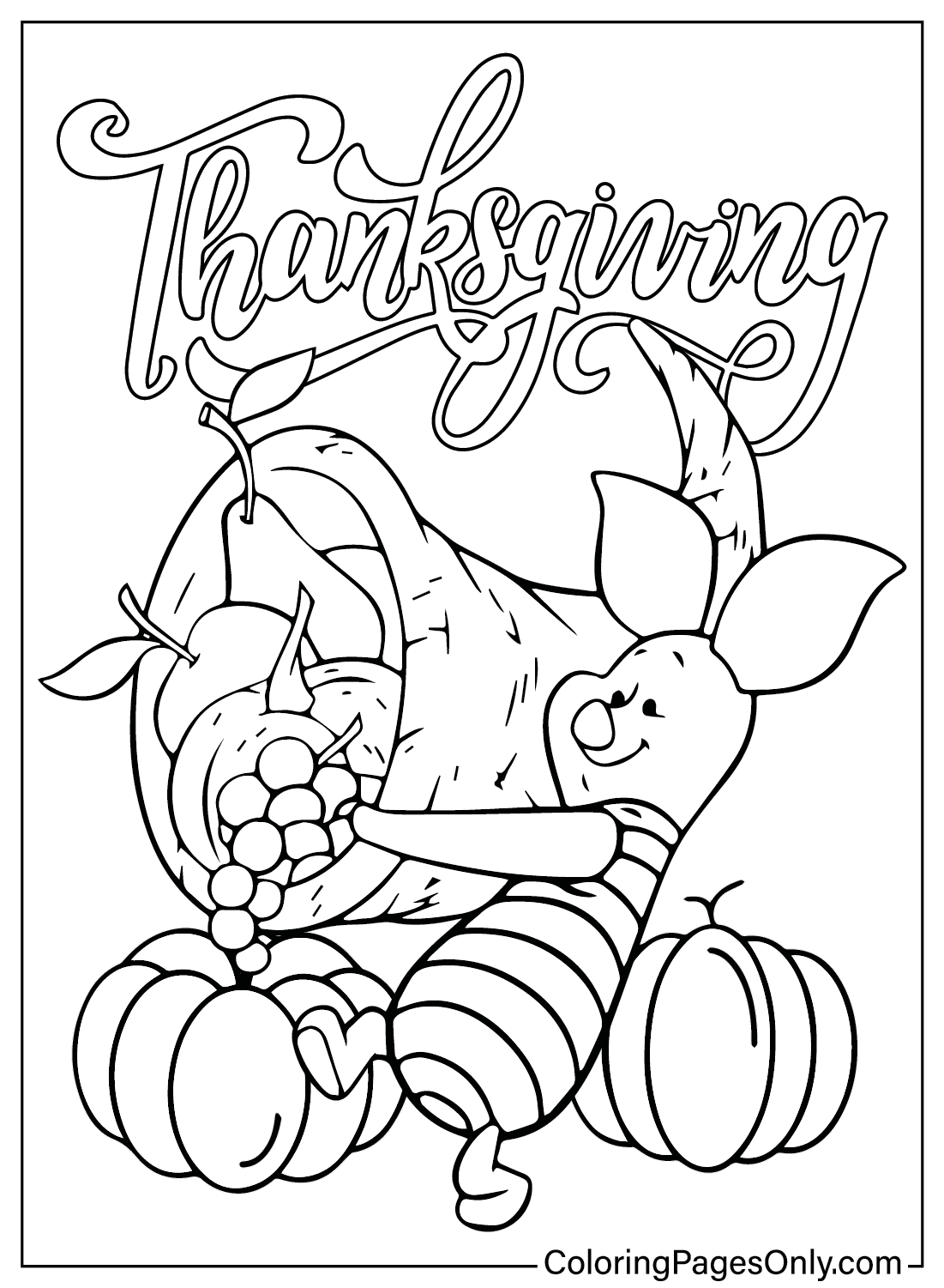 Knorretje Disney Thanksgiving kleurplaat van Disney Thanksgiving
