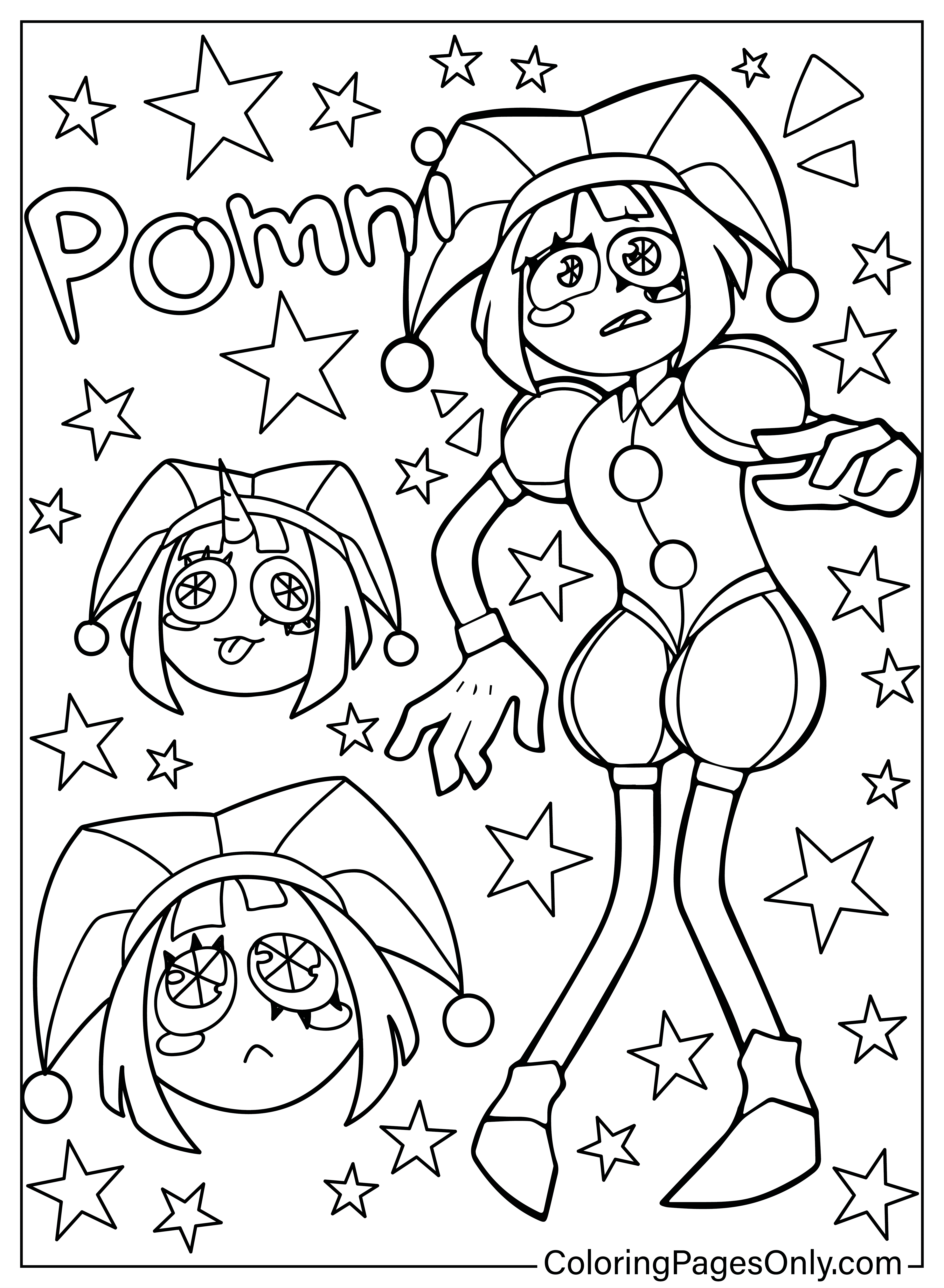 Pomni Coloring Page to Print from Pomni