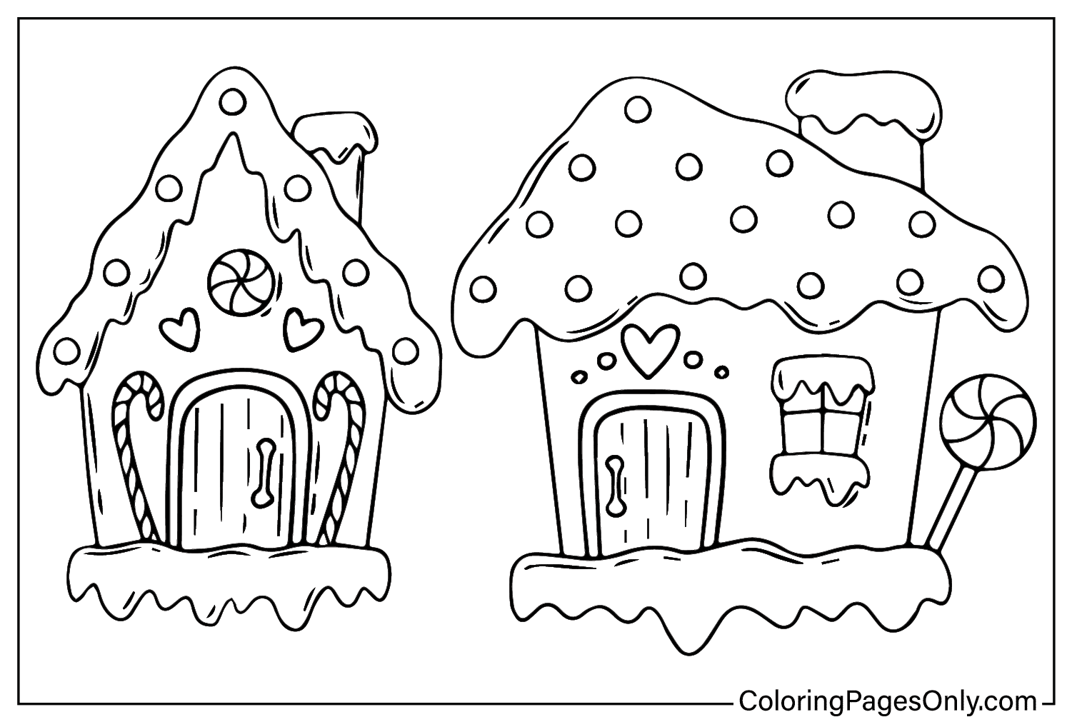 Print Gingerbread House Coloring Page from Gingerbread House