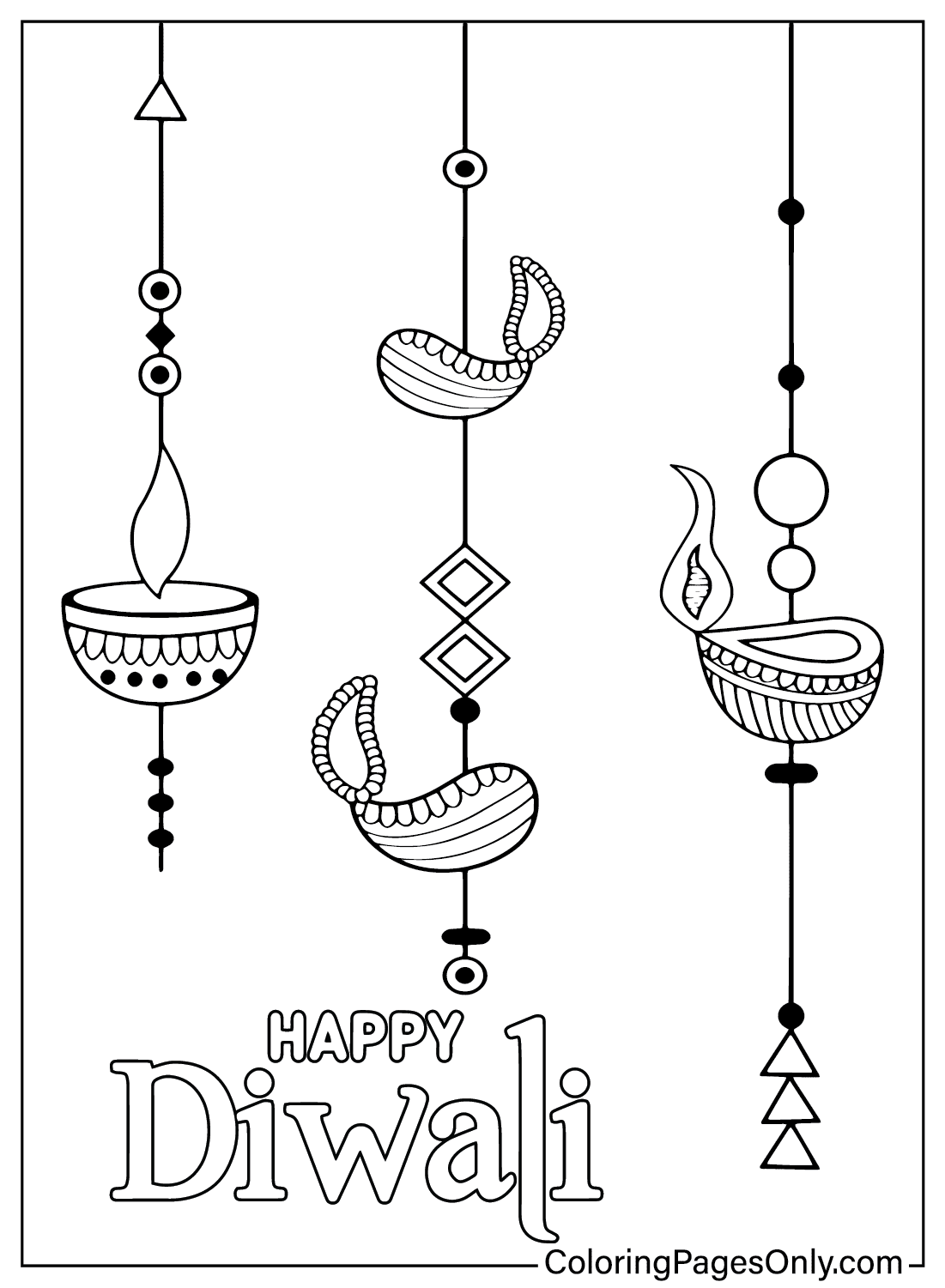 Printable Diwali Coloring Page from Diwali